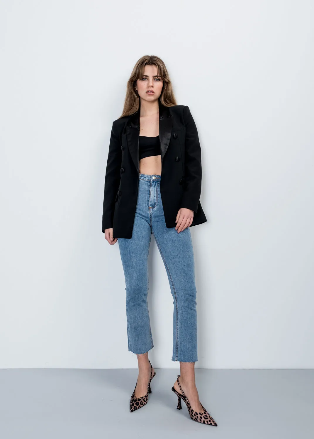 Jeans cropped flare