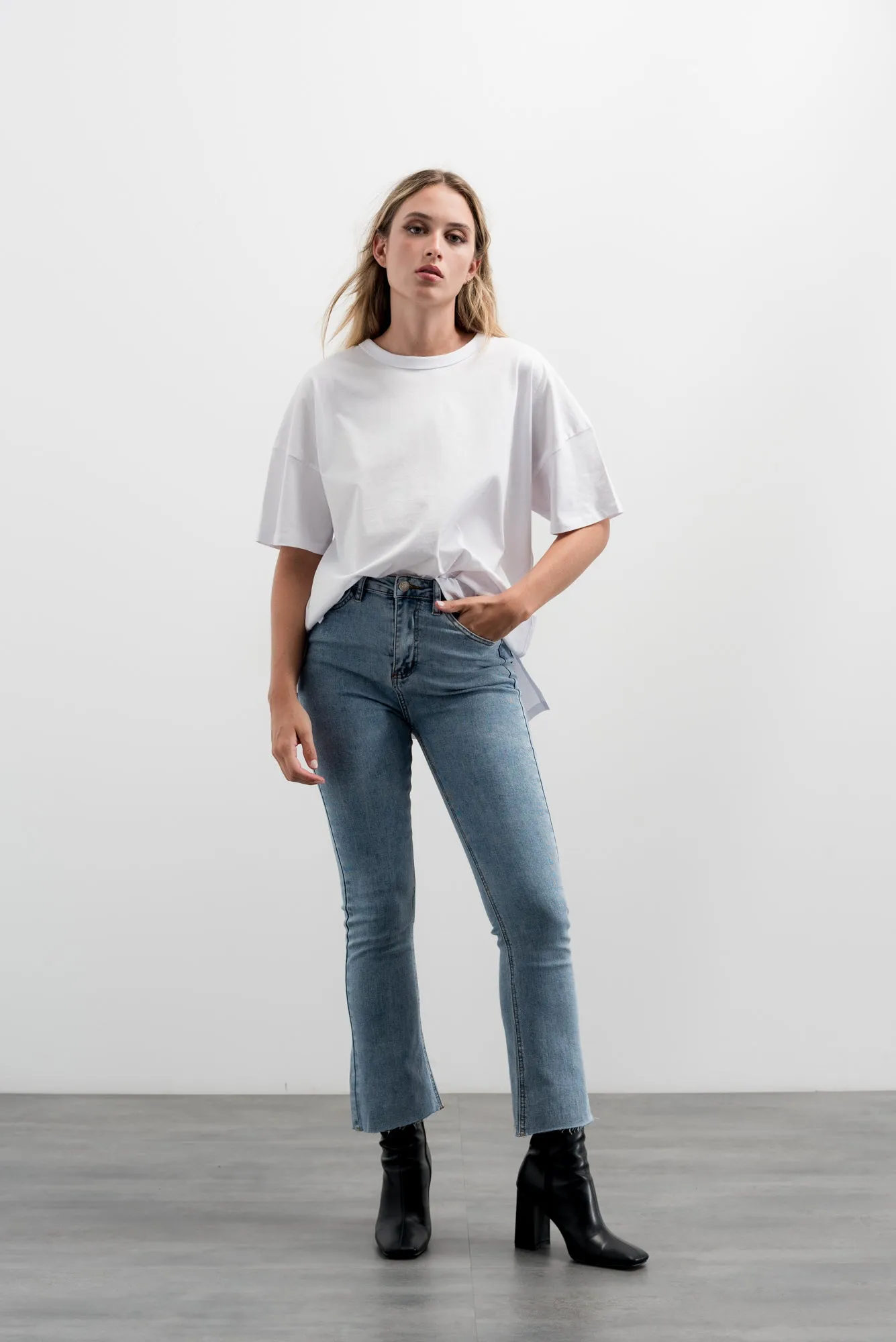 Jeans cropped flare