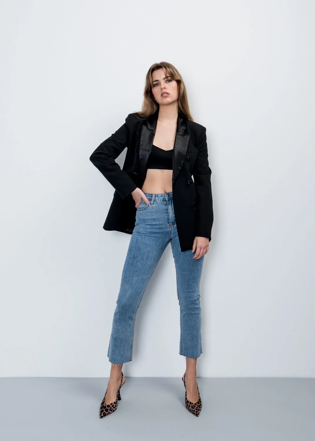 Jeans cropped flare