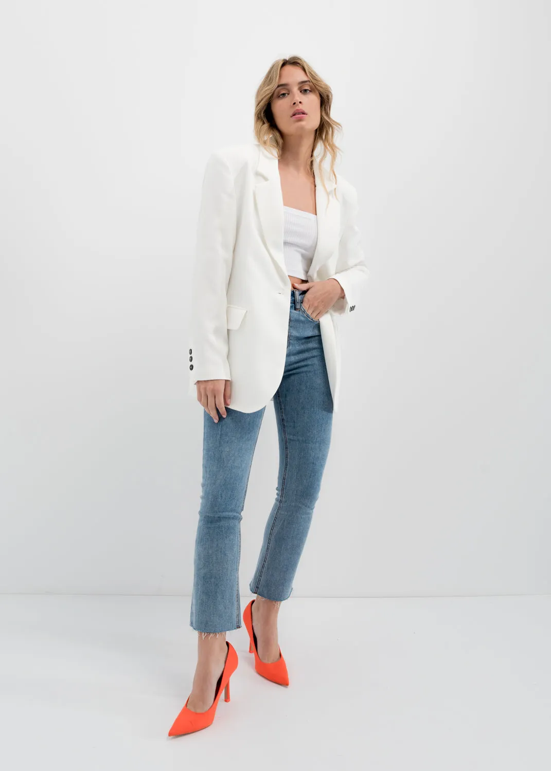Jeans cropped flare
