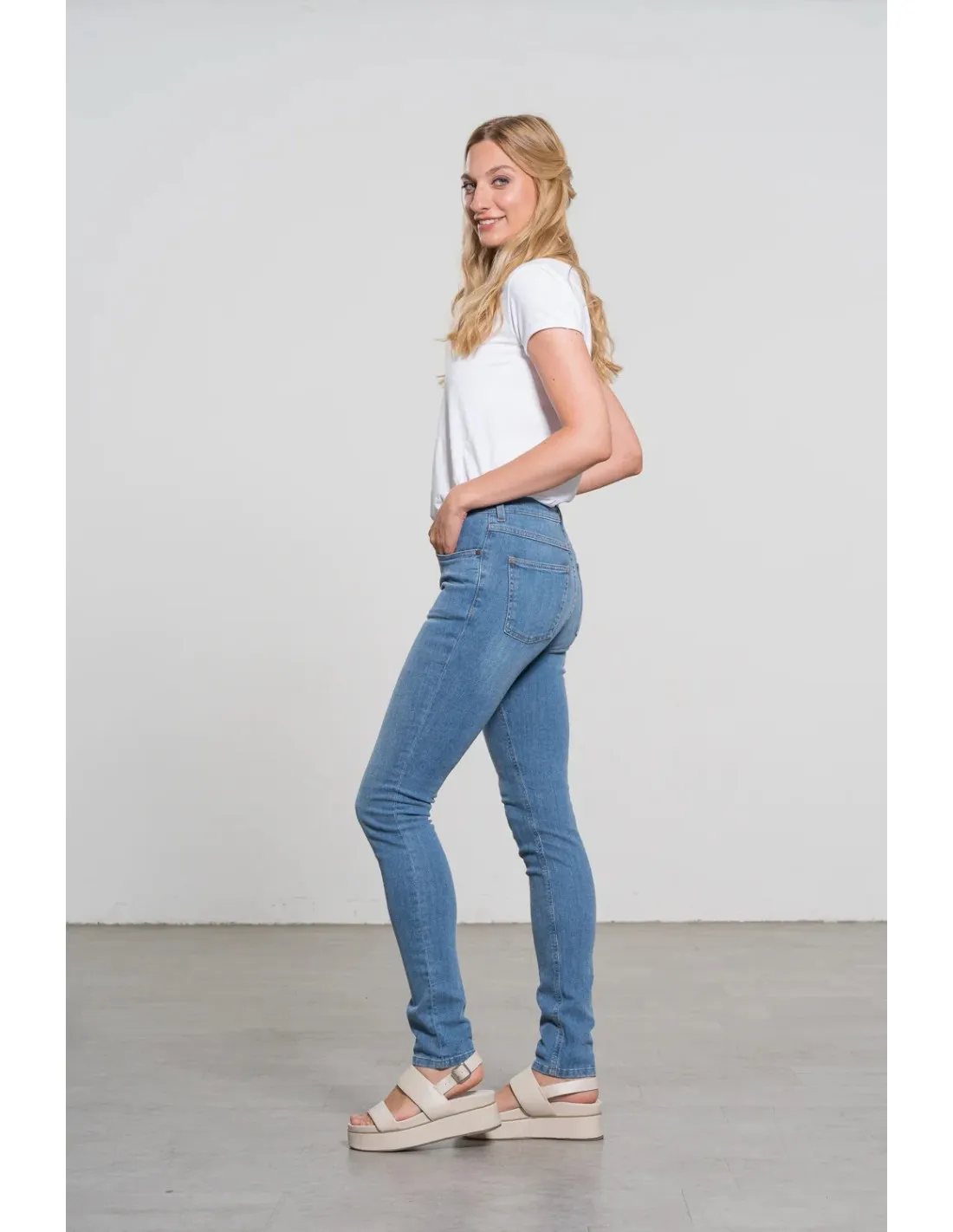 JEANS SKINNY IN COTONE BIOLOGICO "HANNA"