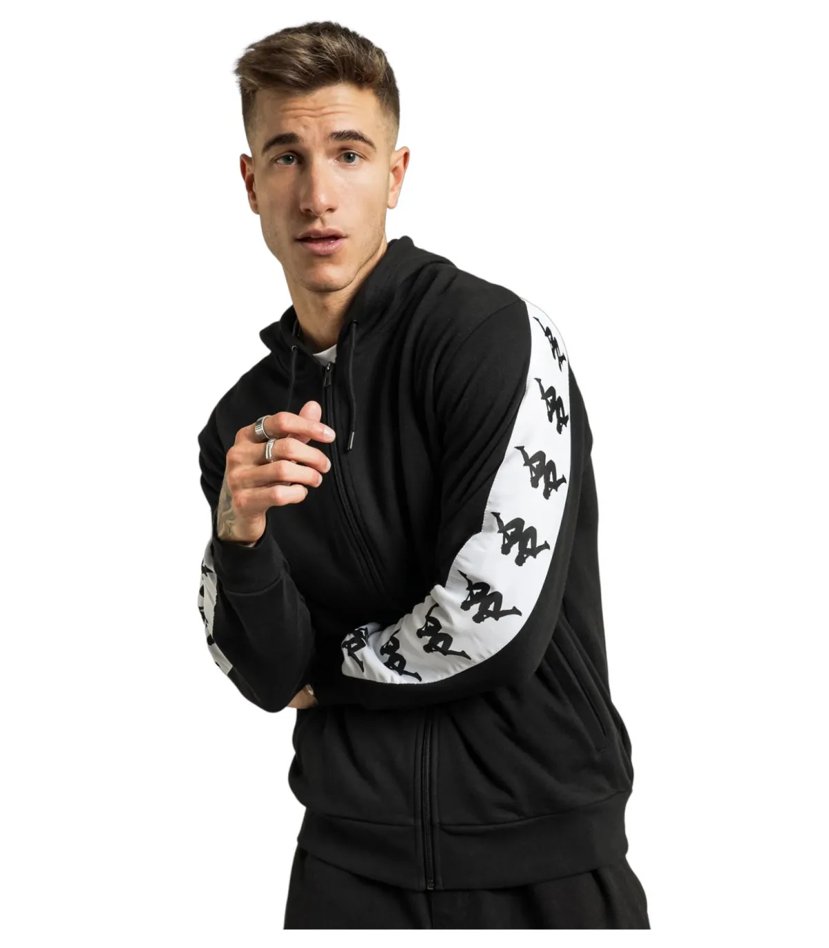 Kappa Uomo Felpa Con Zip Con Cappuccio
