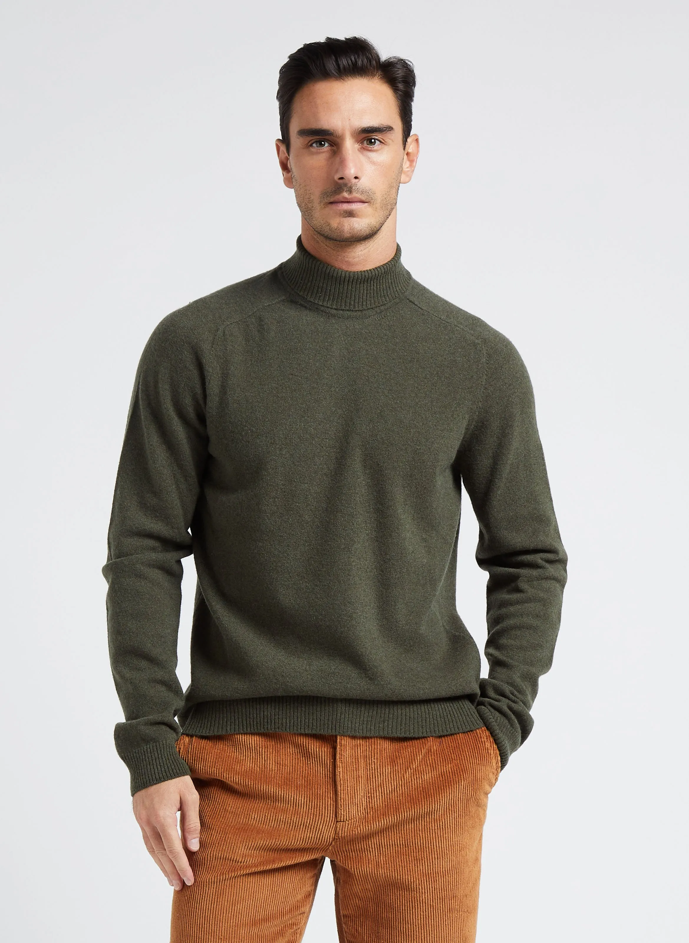  KNOWLEDGE COTTON APPAREL   Dolcevita regular fit in lana biologica | Verde