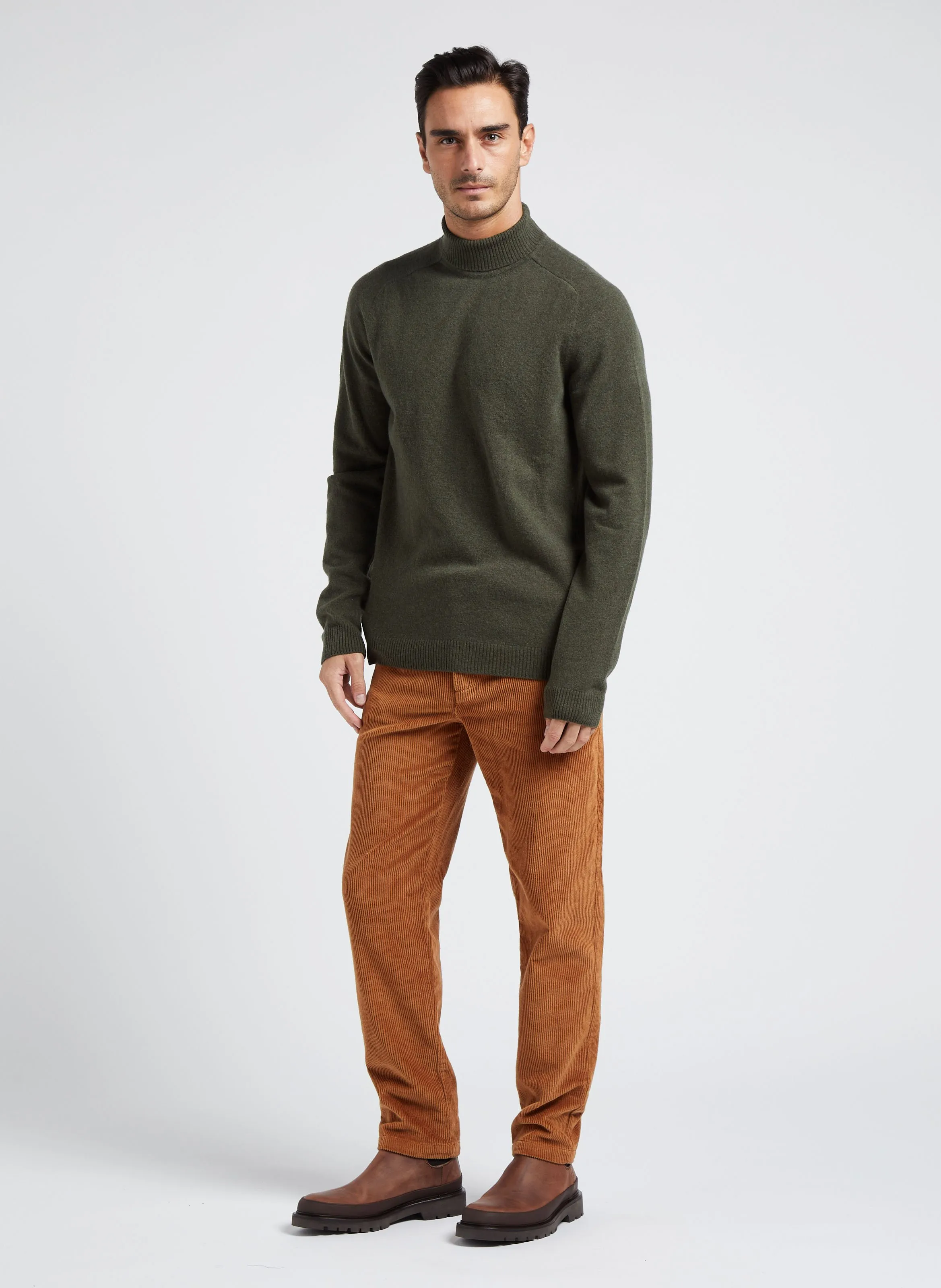  KNOWLEDGE COTTON APPAREL   Dolcevita regular fit in lana biologica | Verde