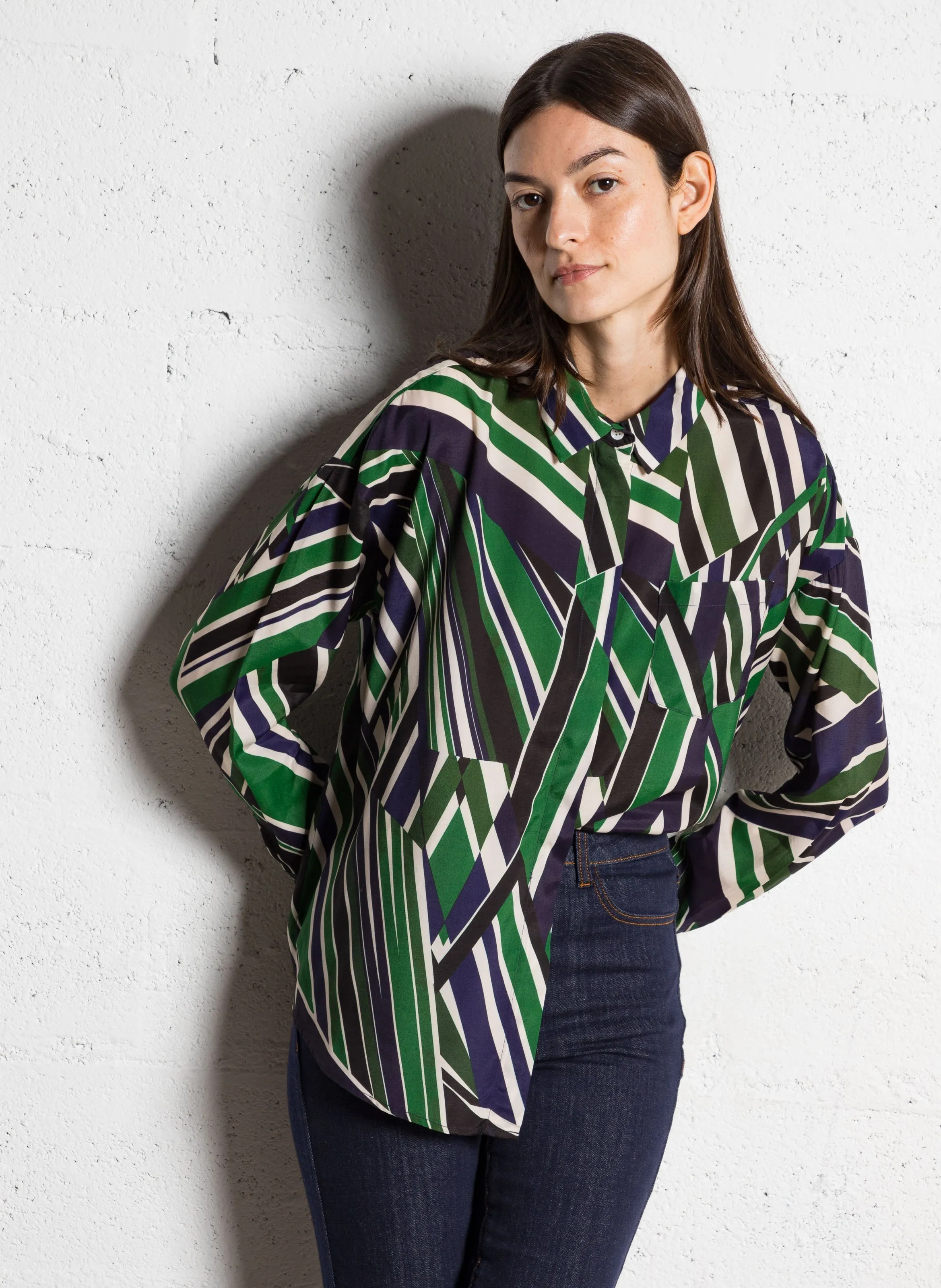  LA PETITE ETOILE   CHANICE - Camicia satinata ampia con motivo | Multicolore