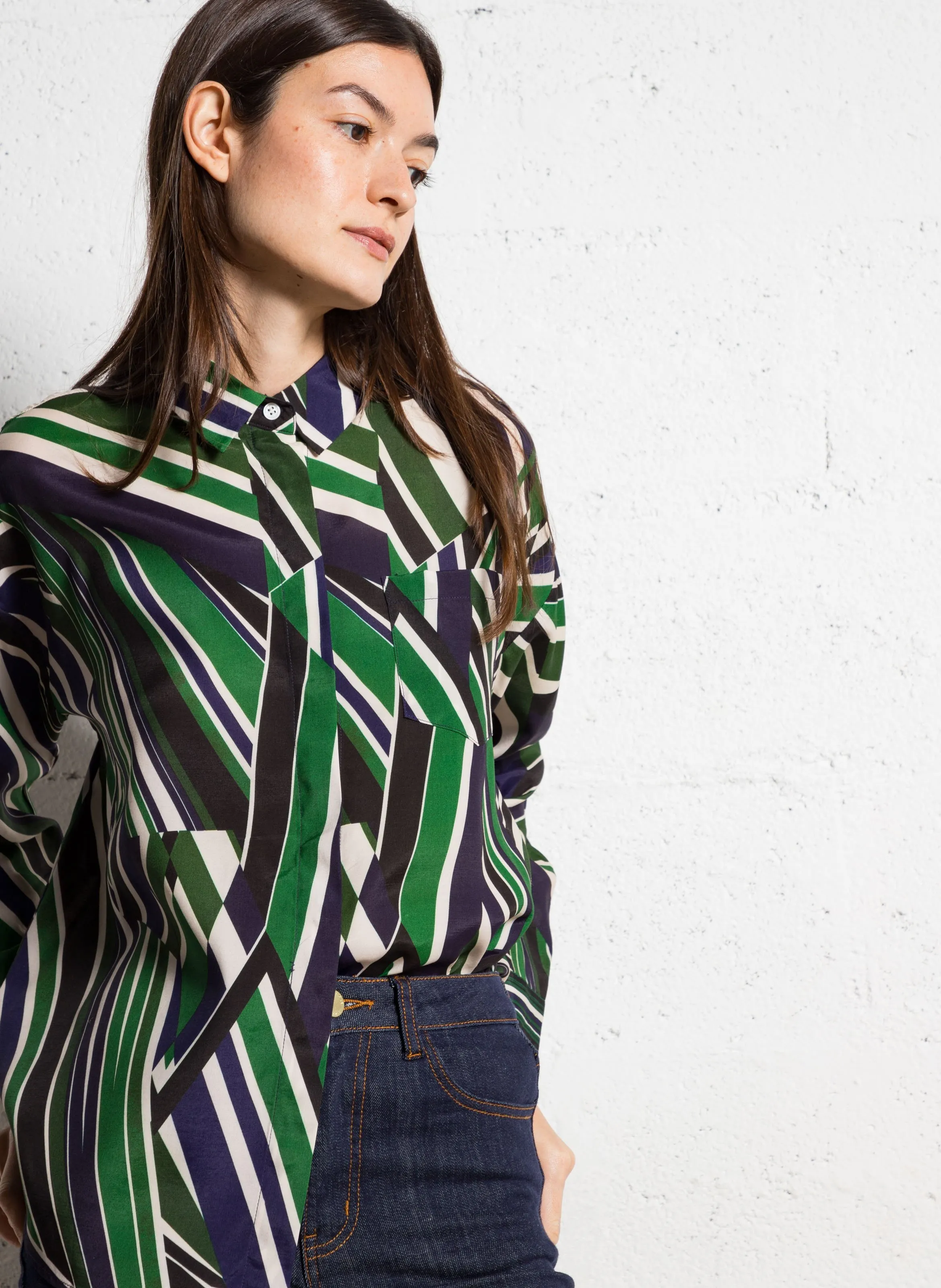  LA PETITE ETOILE   CHANICE - Camicia satinata ampia con motivo | Multicolore