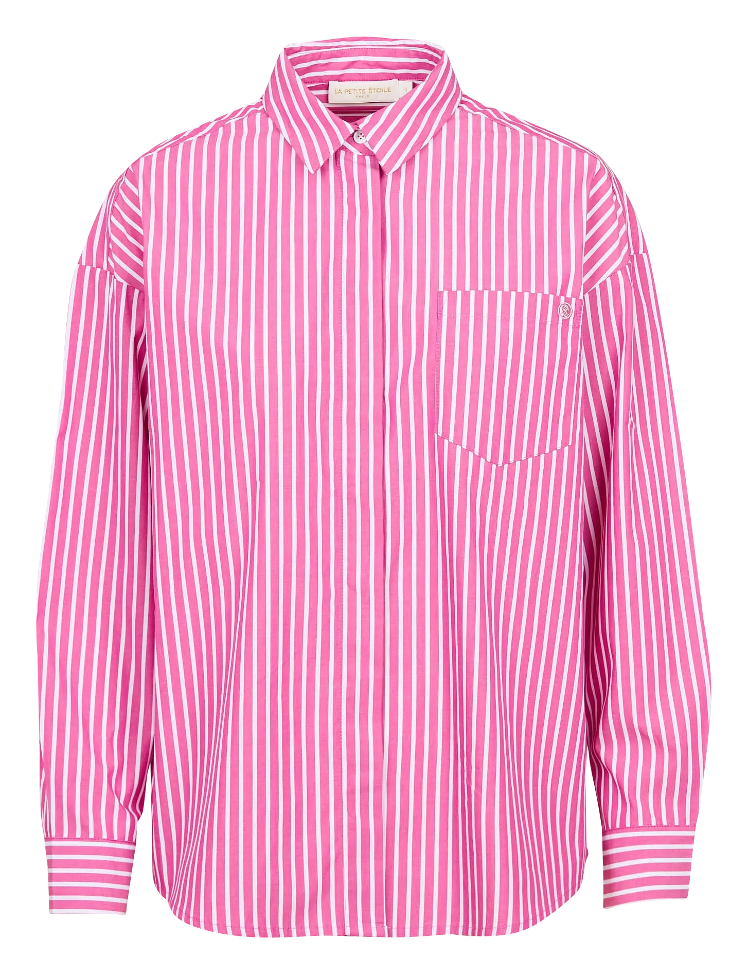  LA PETITE ETOILE   CLONY - Camicia ampia collo classico in cotone a righe | Rosa