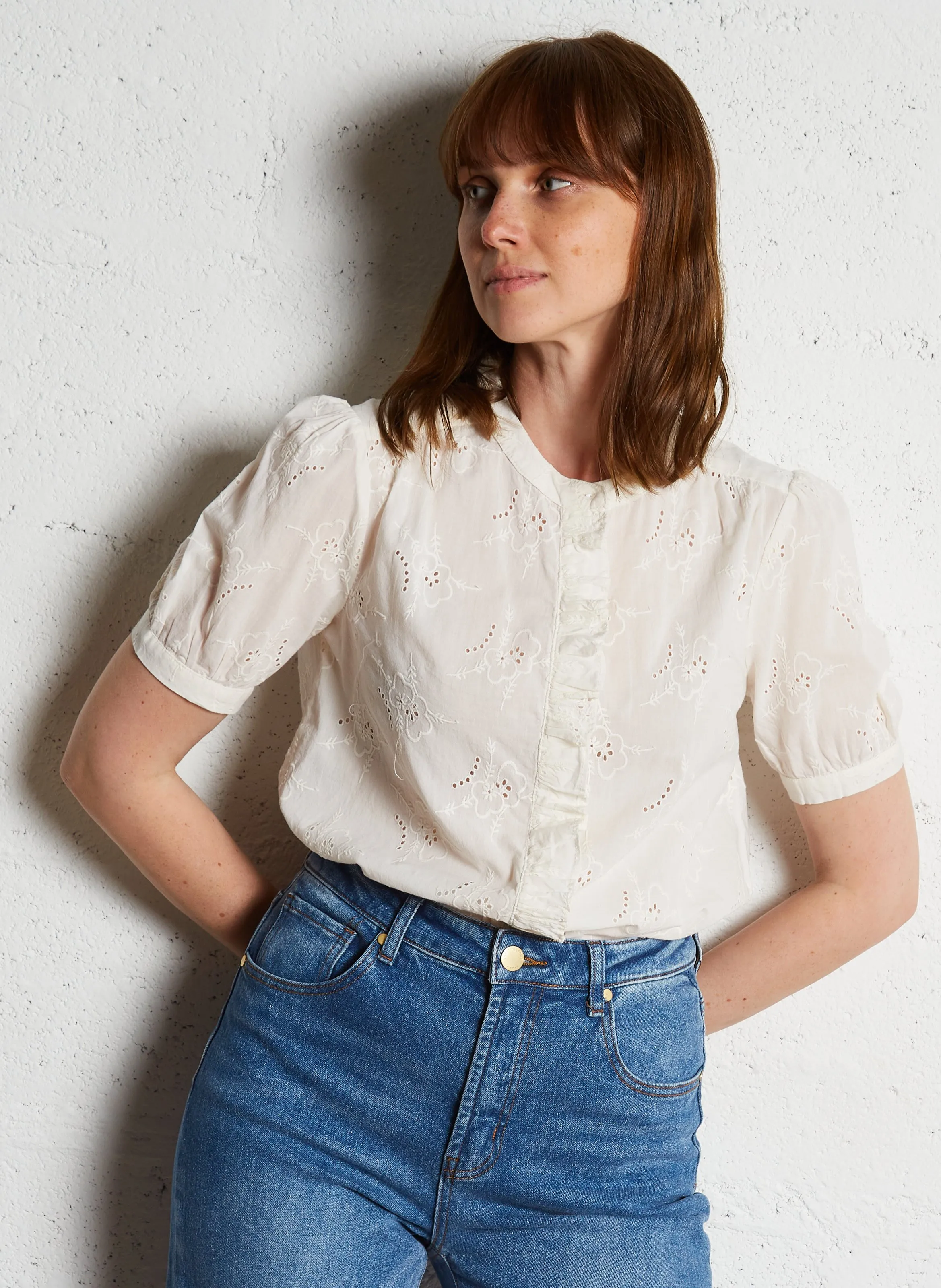  LA PETITE ETOILE   THEA - Camicia diritta con collo rotondo in cotone | Beige