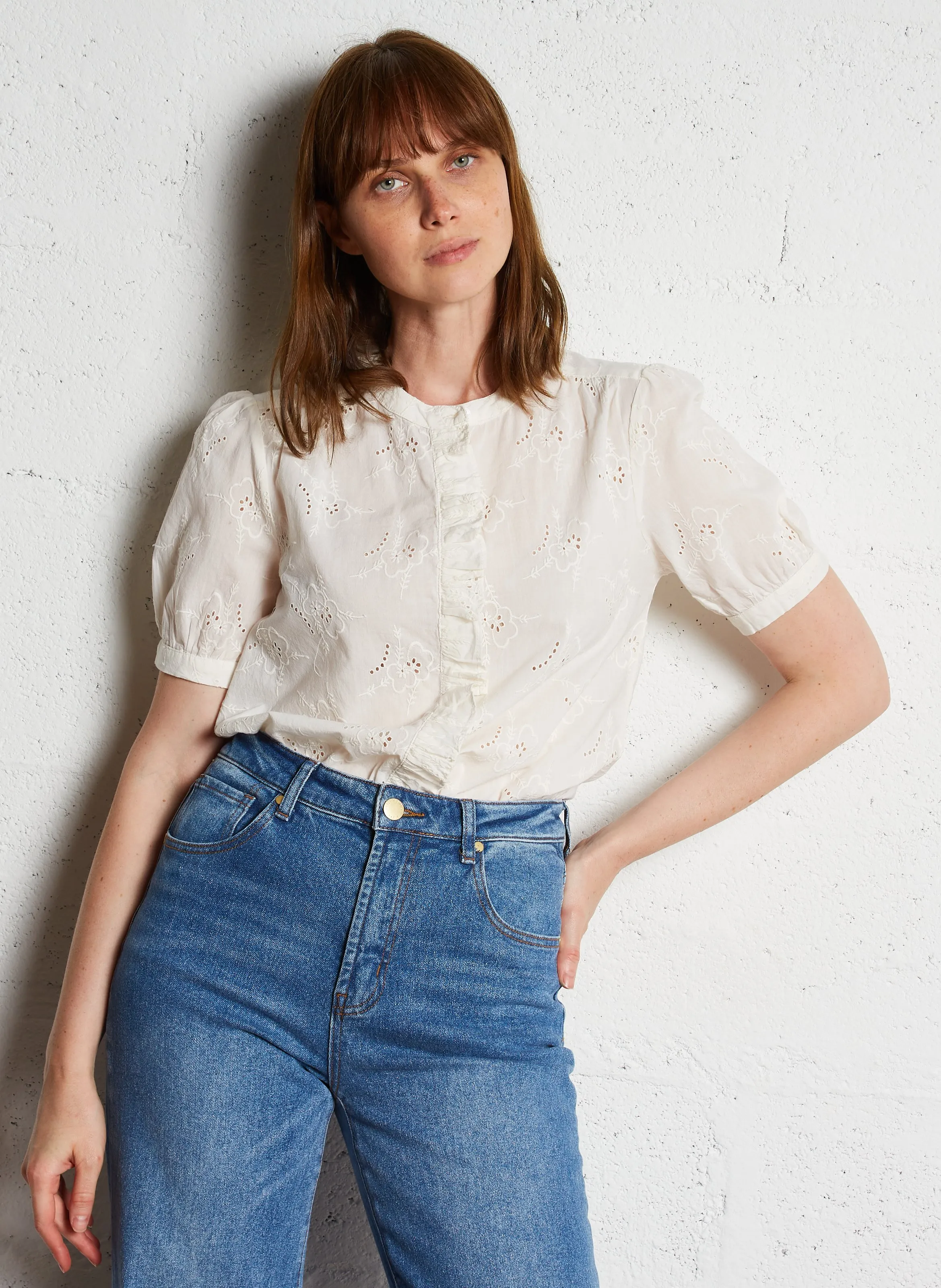  LA PETITE ETOILE   THEA - Camicia diritta con collo rotondo in cotone | Beige