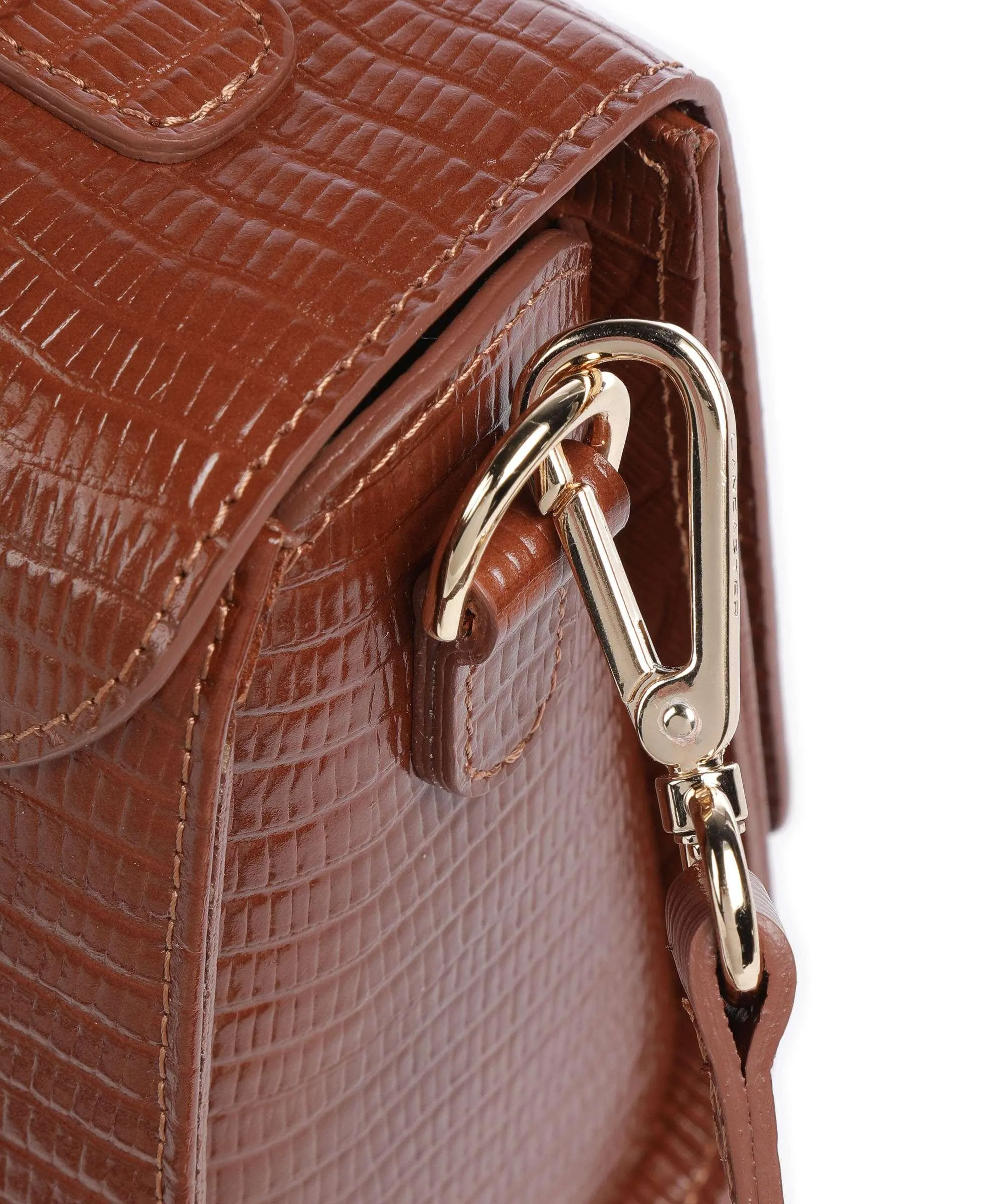  Lancaster Exotic Trinity Borsa a mano pelle di vacchetta goffrata marrone  