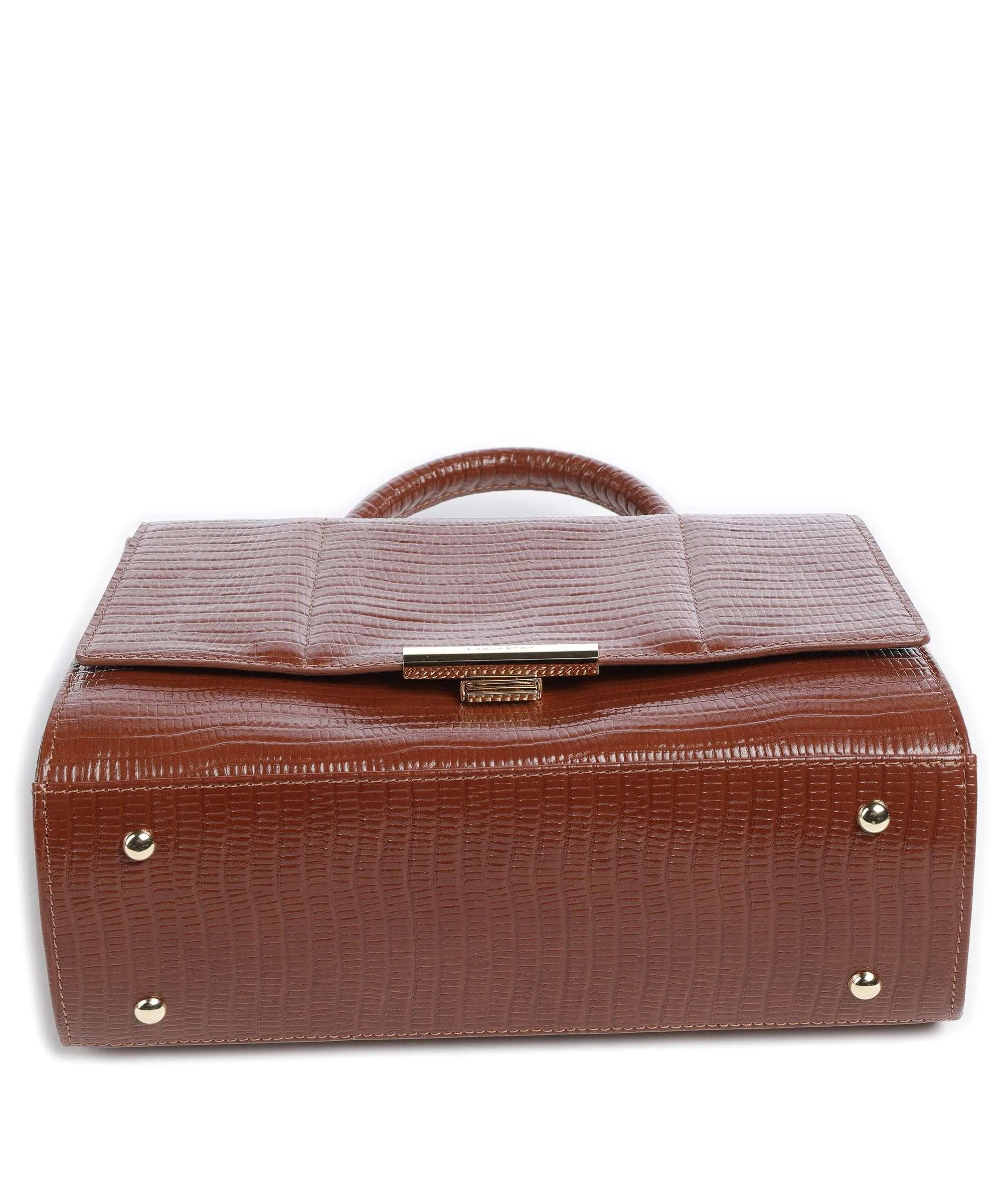  Lancaster Exotic Trinity Borsa a mano pelle di vacchetta goffrata marrone  