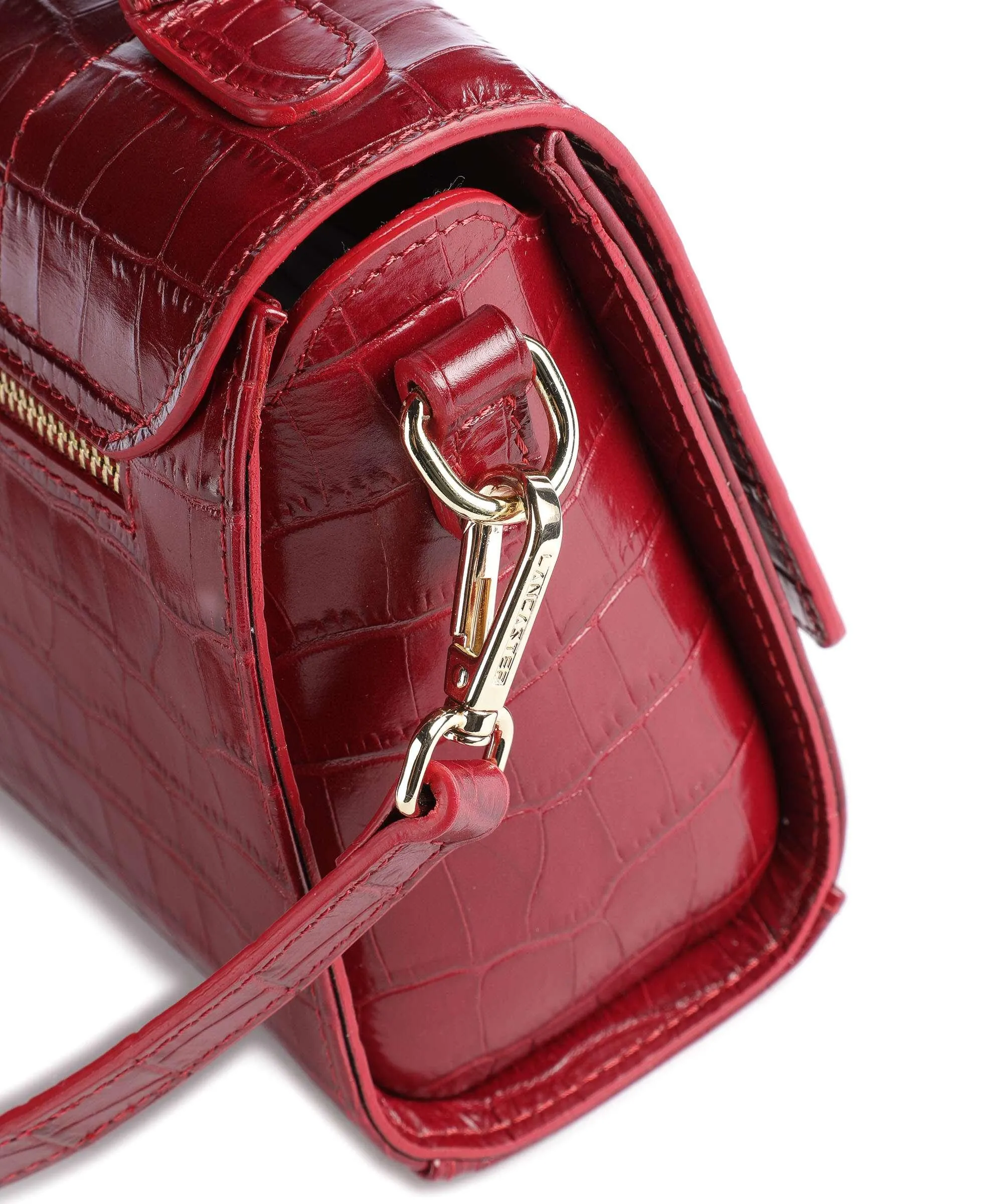  Lancaster Exotic Trinity Borsa a mano pelle di vacchetta goffrata rosso  