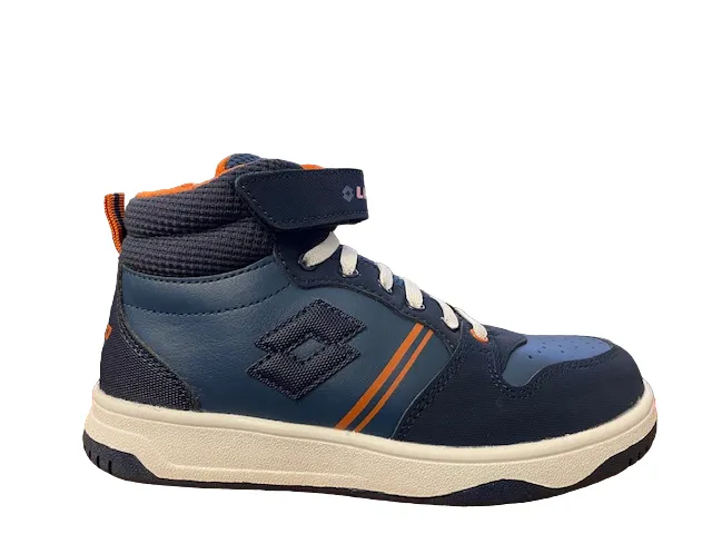 Lotto boys' high sneakers with elastic lace and velcro Rocket AMF Mid CL S 218154 6Y3 ocean blue-dark blue