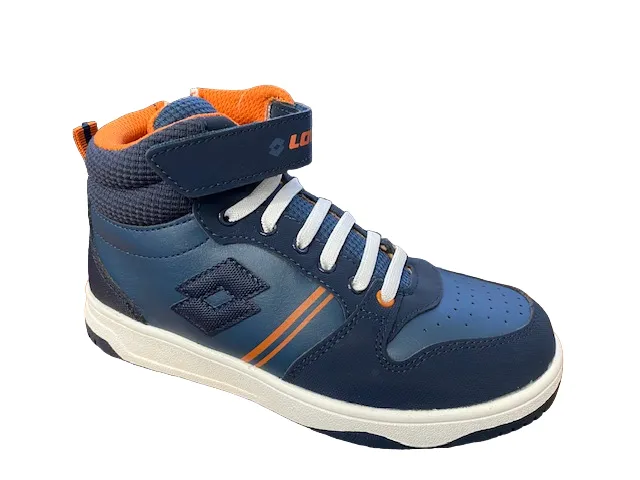 Lotto boys' high sneakers with elastic lace and velcro Rocket AMF Mid CL S 218154 6Y3 ocean blue-dark blue
