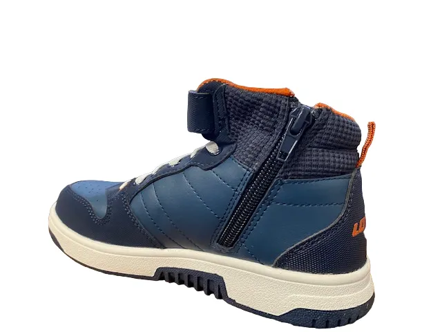 Lotto boys' high sneakers with elastic lace and velcro Rocket AMF Mid CL S 218154 6Y3 ocean blue-dark blue