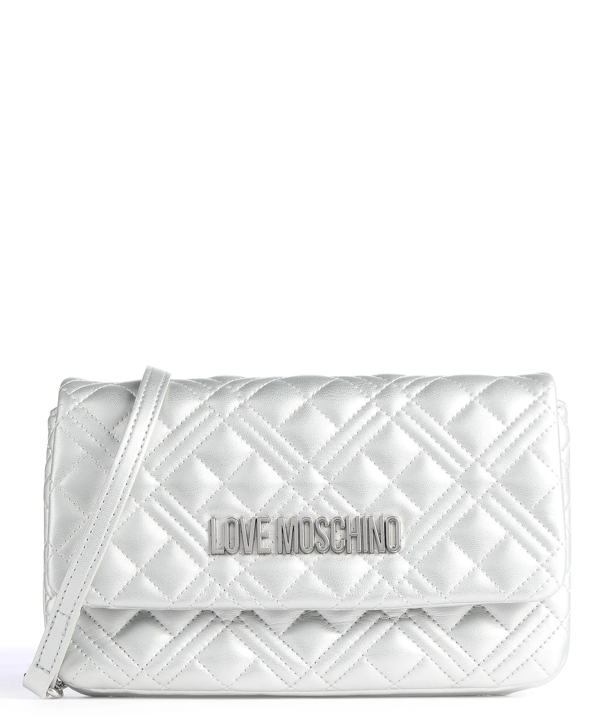  Love Moschino Smart Daily Borsa a tracolla pelle sintetica argento  