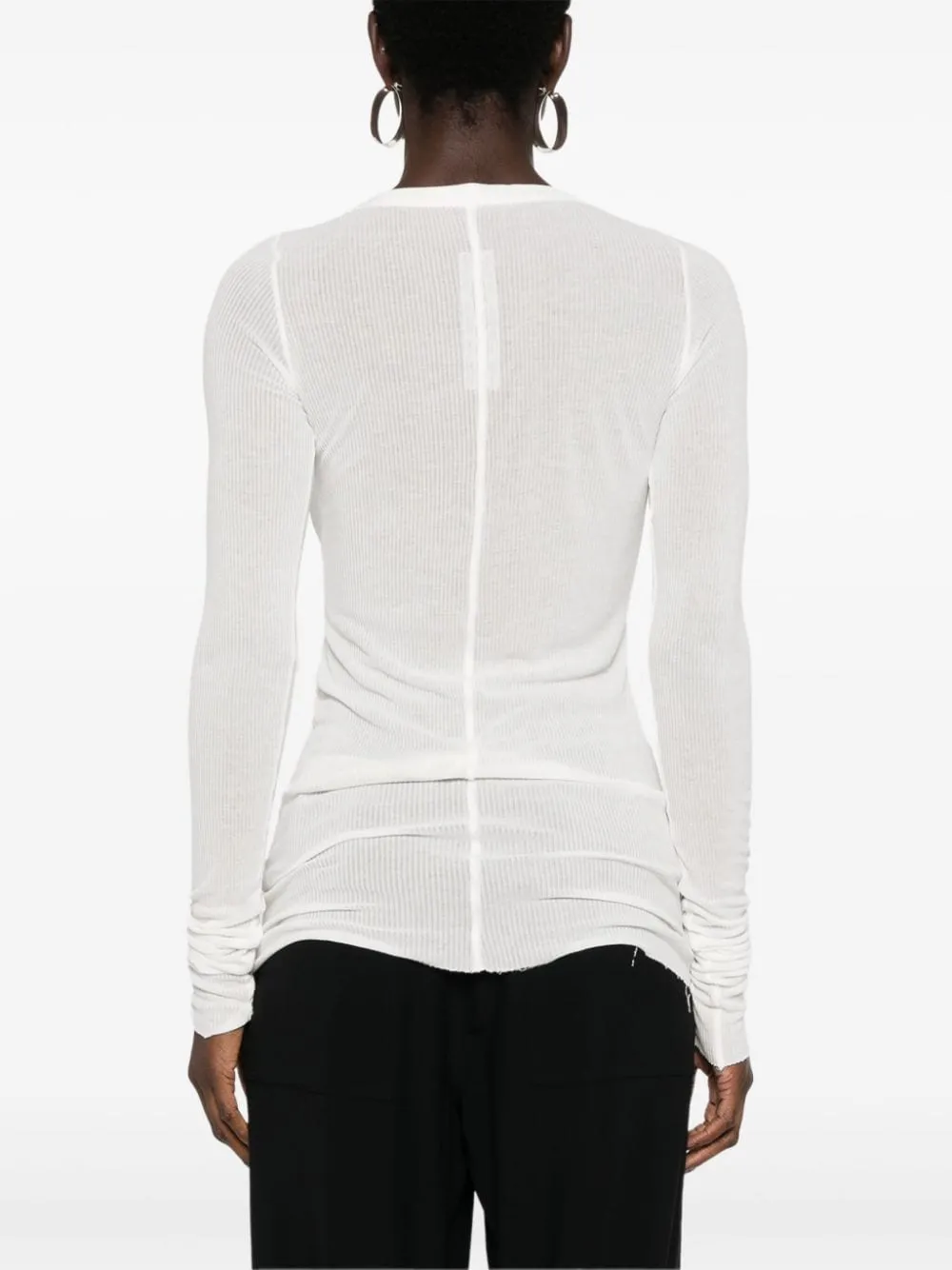 Maglietta a manica lunga a costine di Rick Owens