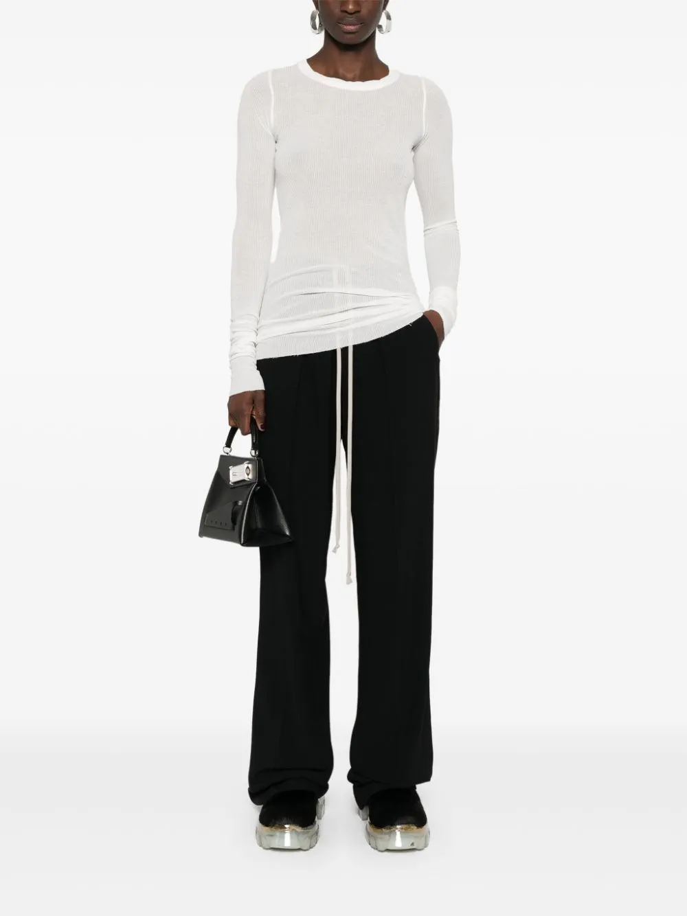 Maglietta a manica lunga a costine di Rick Owens