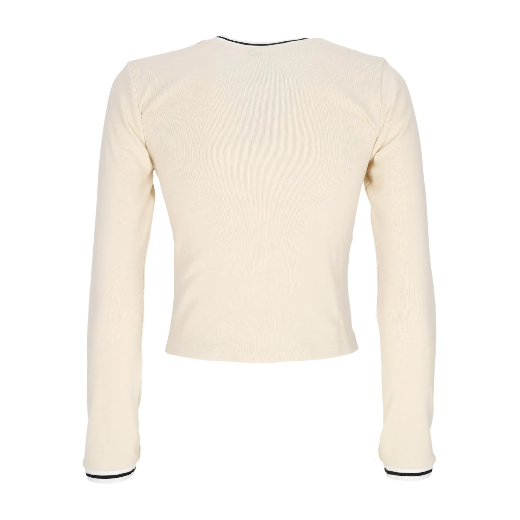 Maglietta Manica Lunga Donna Classic Dot Emb Ringer L/s Tee Chalk