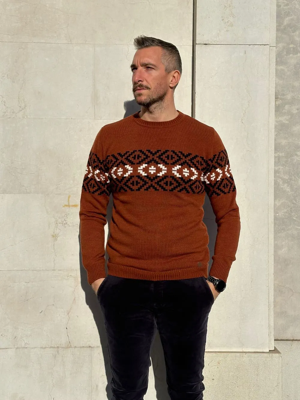 Maglione girocollo greche