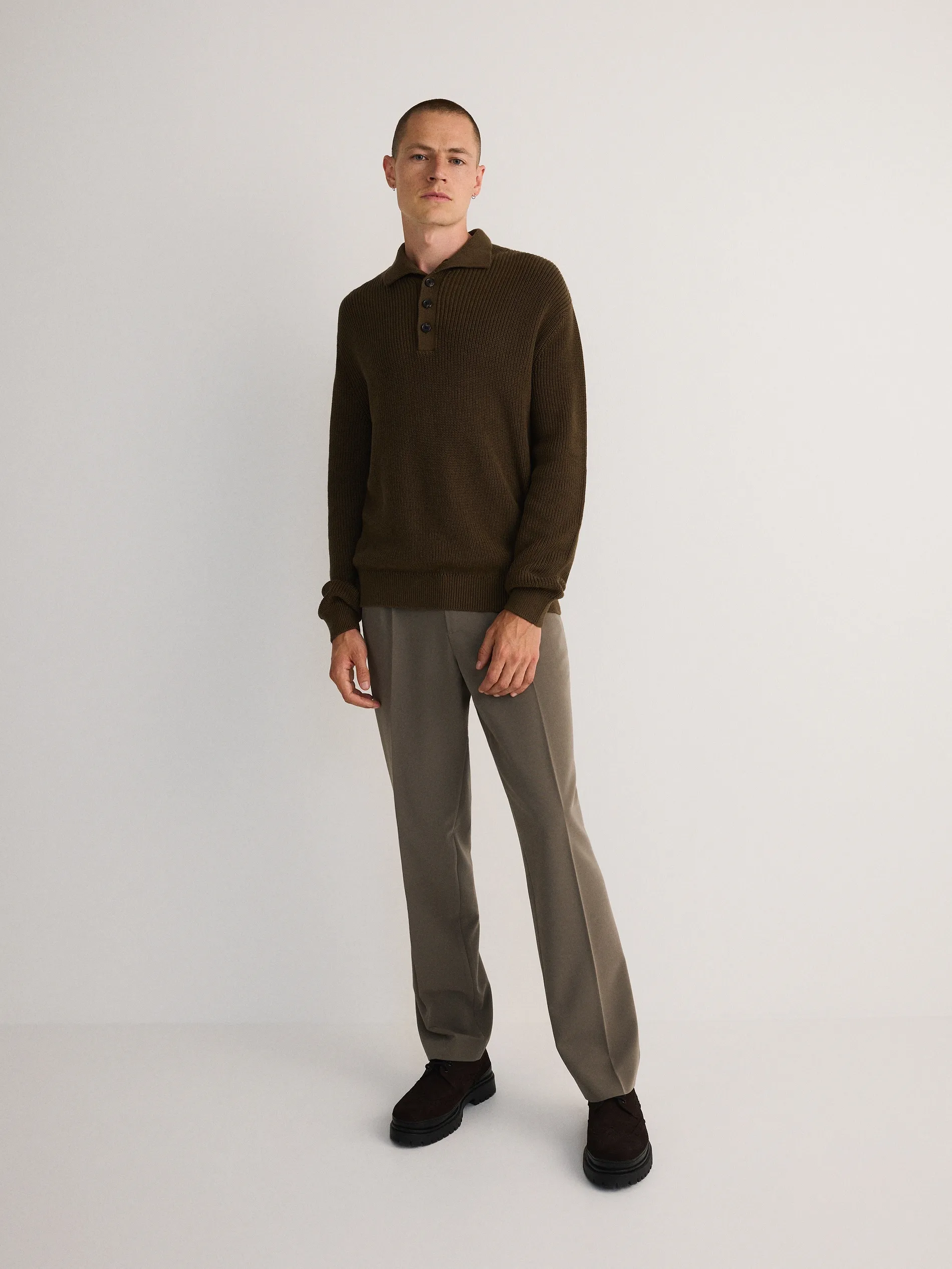 Maglione in cotone con colletto