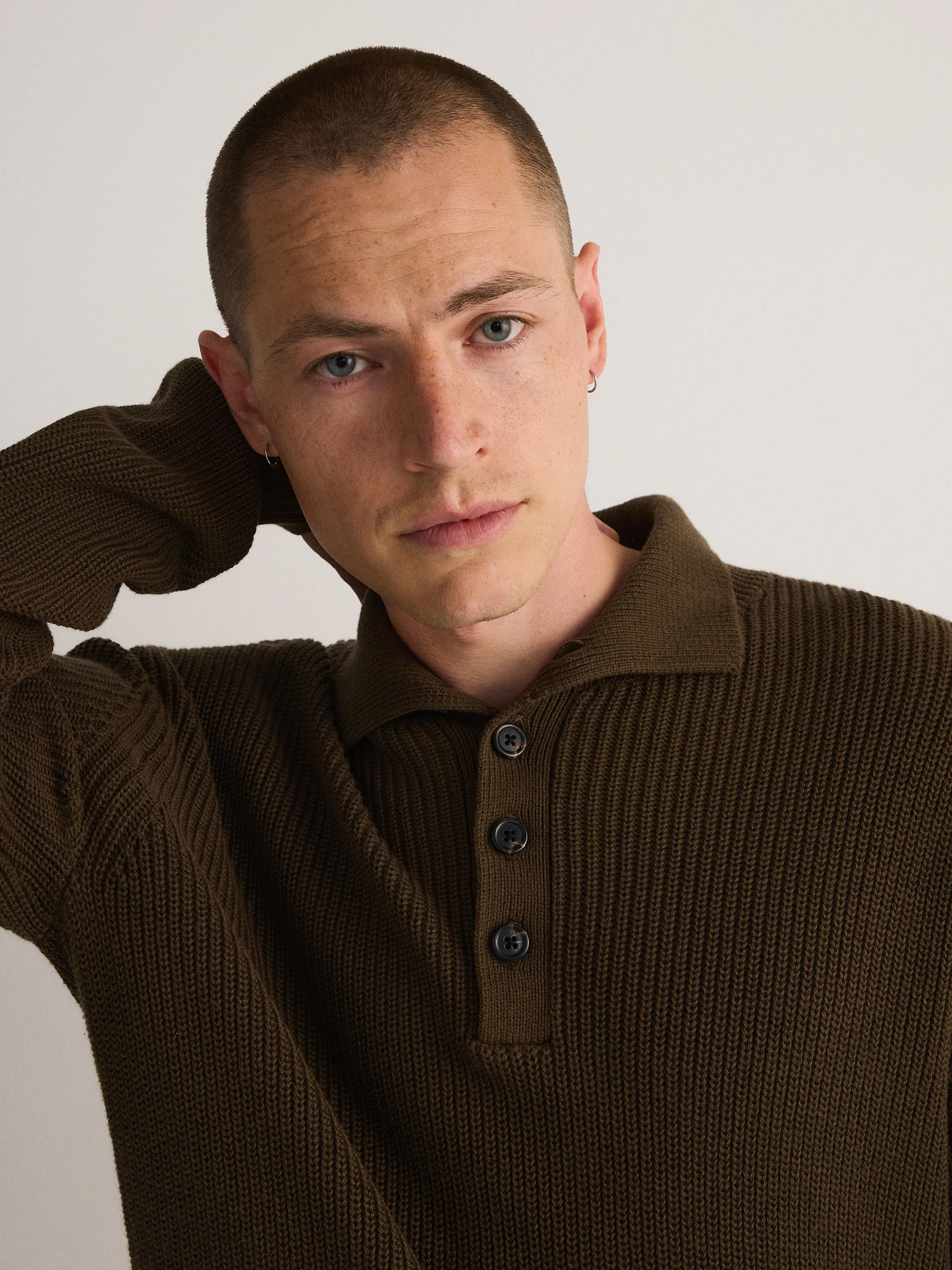 Maglione in cotone con colletto