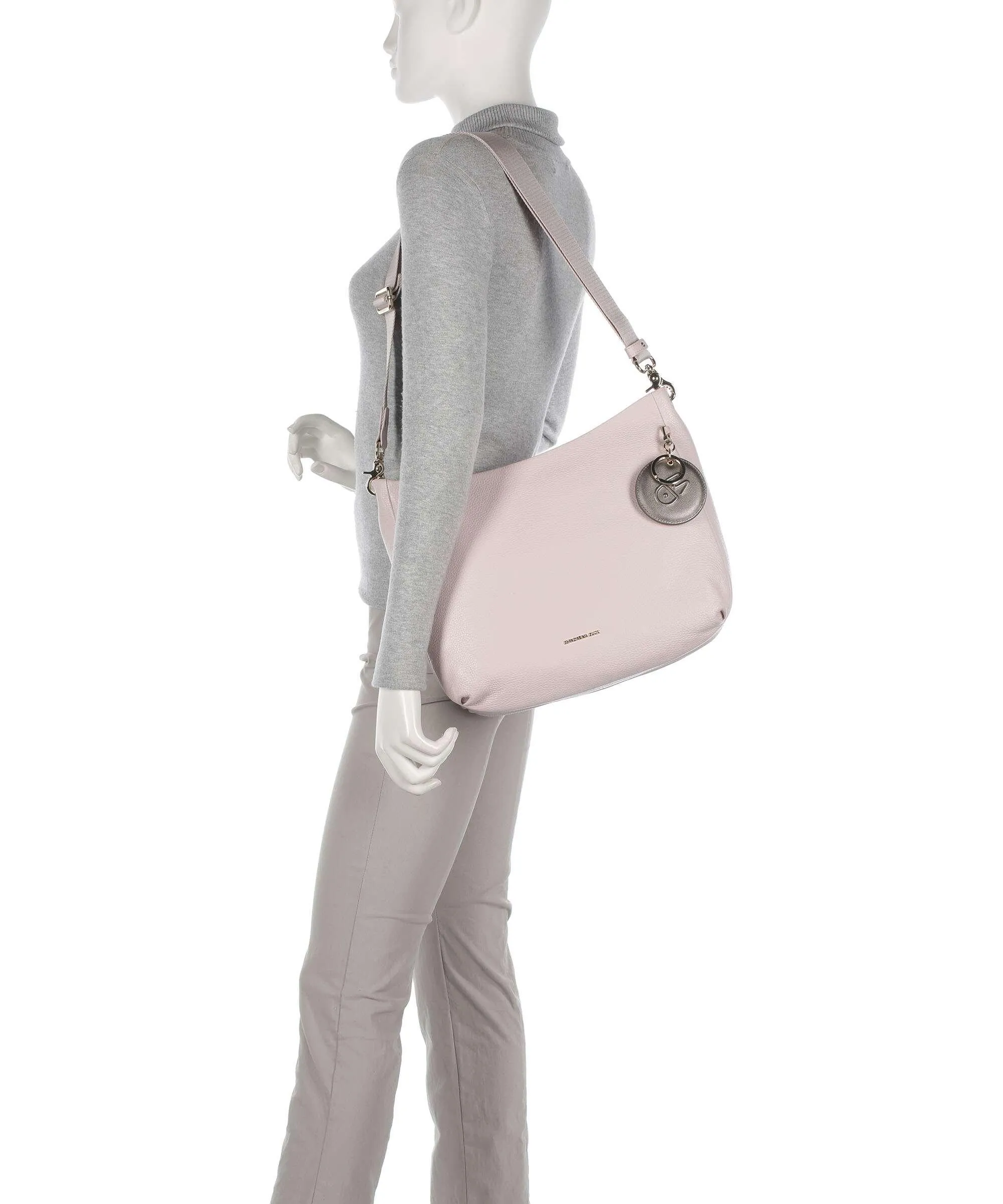  Mandarina Duck Mellow Leather Borsa a spalla pelle di vitello grana rosa  
