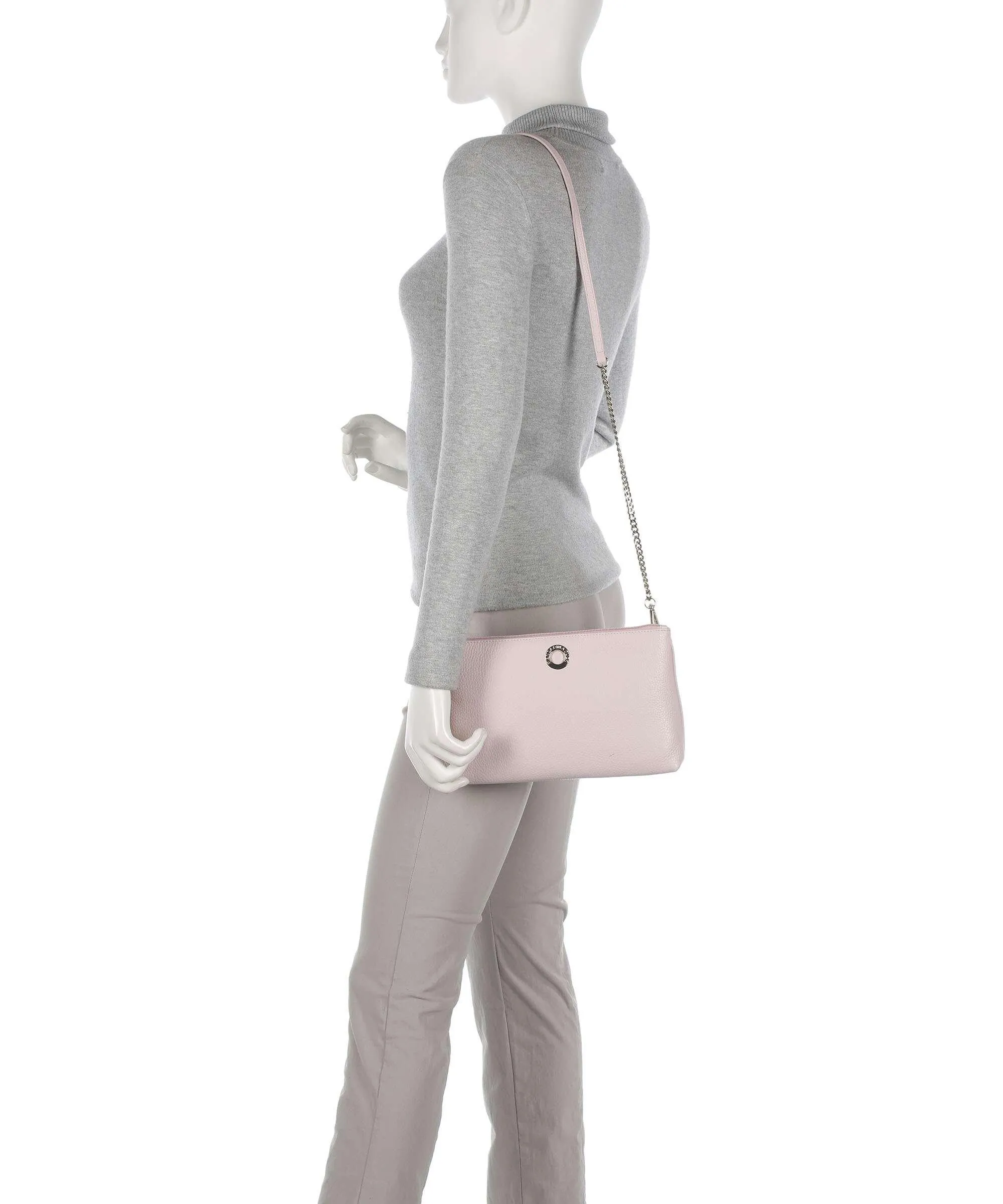  Mandarina Duck Mellow Leather Borsa a tracolla pelle di vitello grana rosa  
