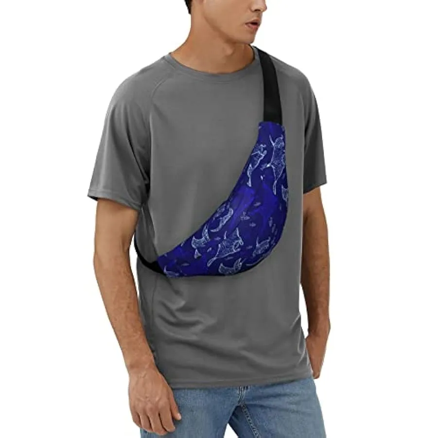 Manta Ray and Fish Marsupio per donna uomo marsupio cintura regolabile casual marsupio marsupio per viaggi escursionismo marsupi