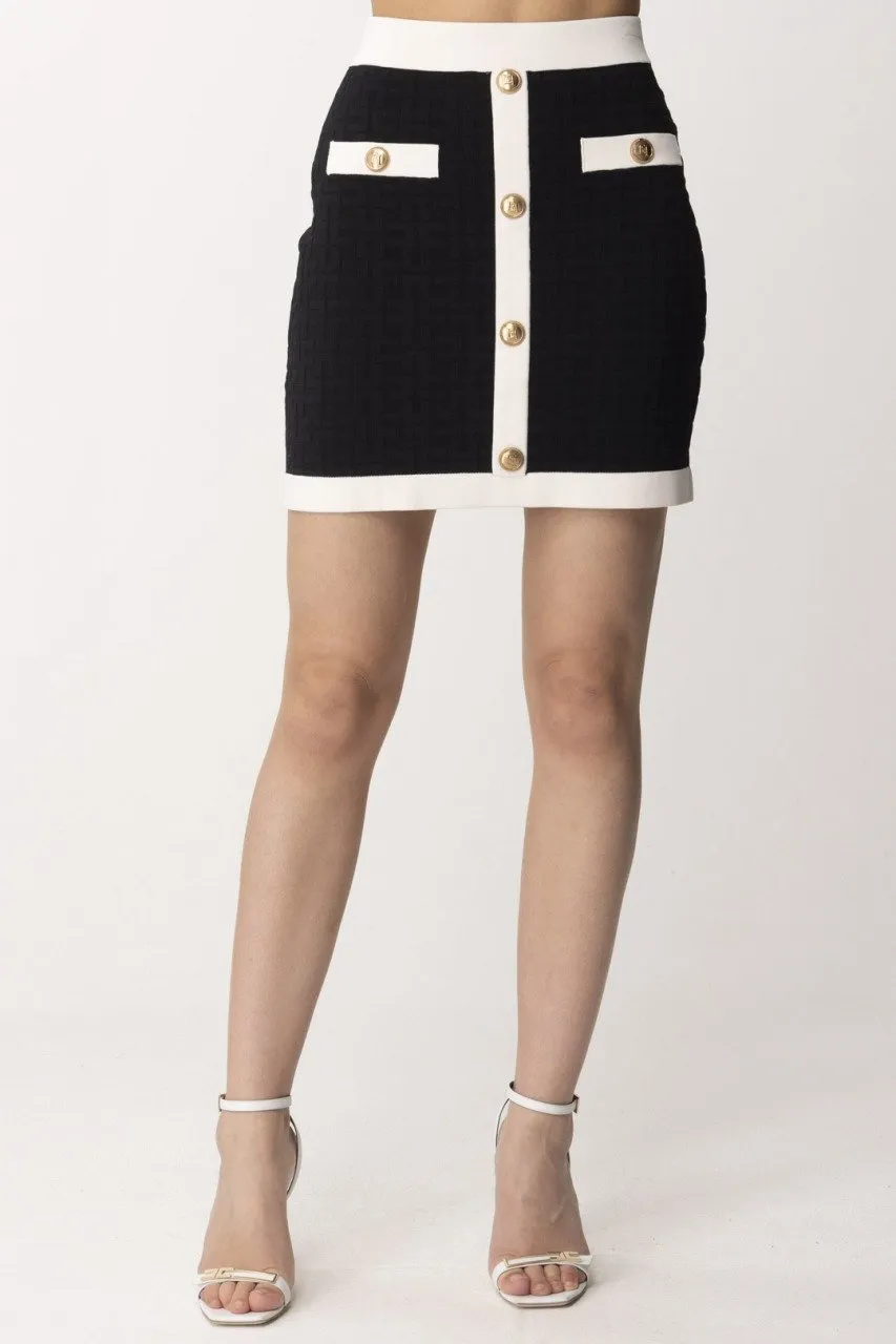 Minigonna embossed Nero
