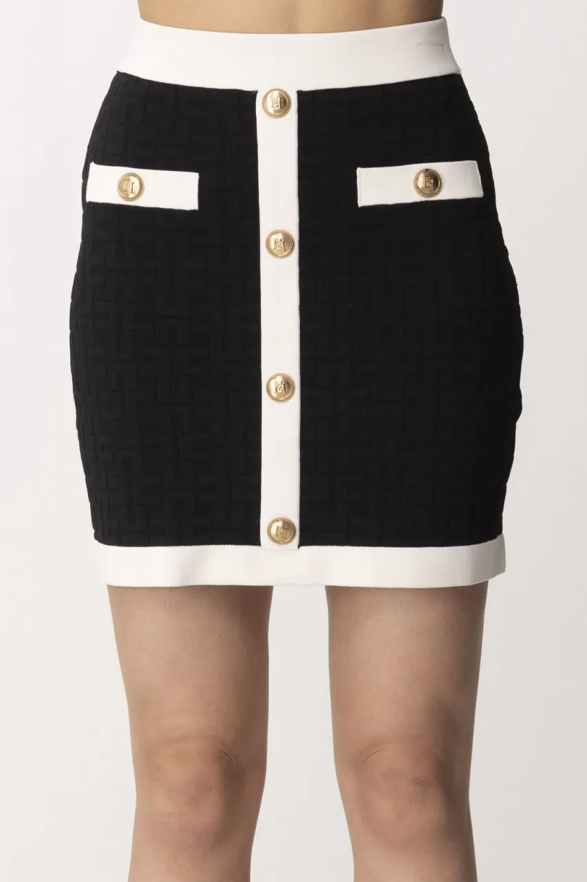 Minigonna embossed Nero