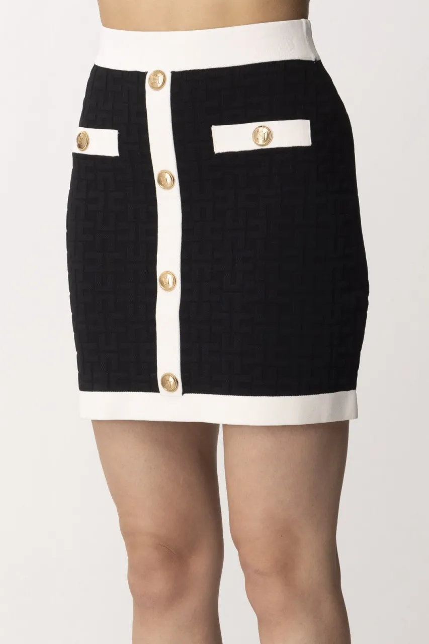 Minigonna embossed Nero