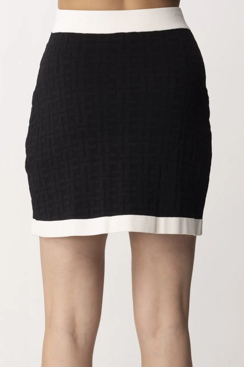Minigonna embossed Nero
