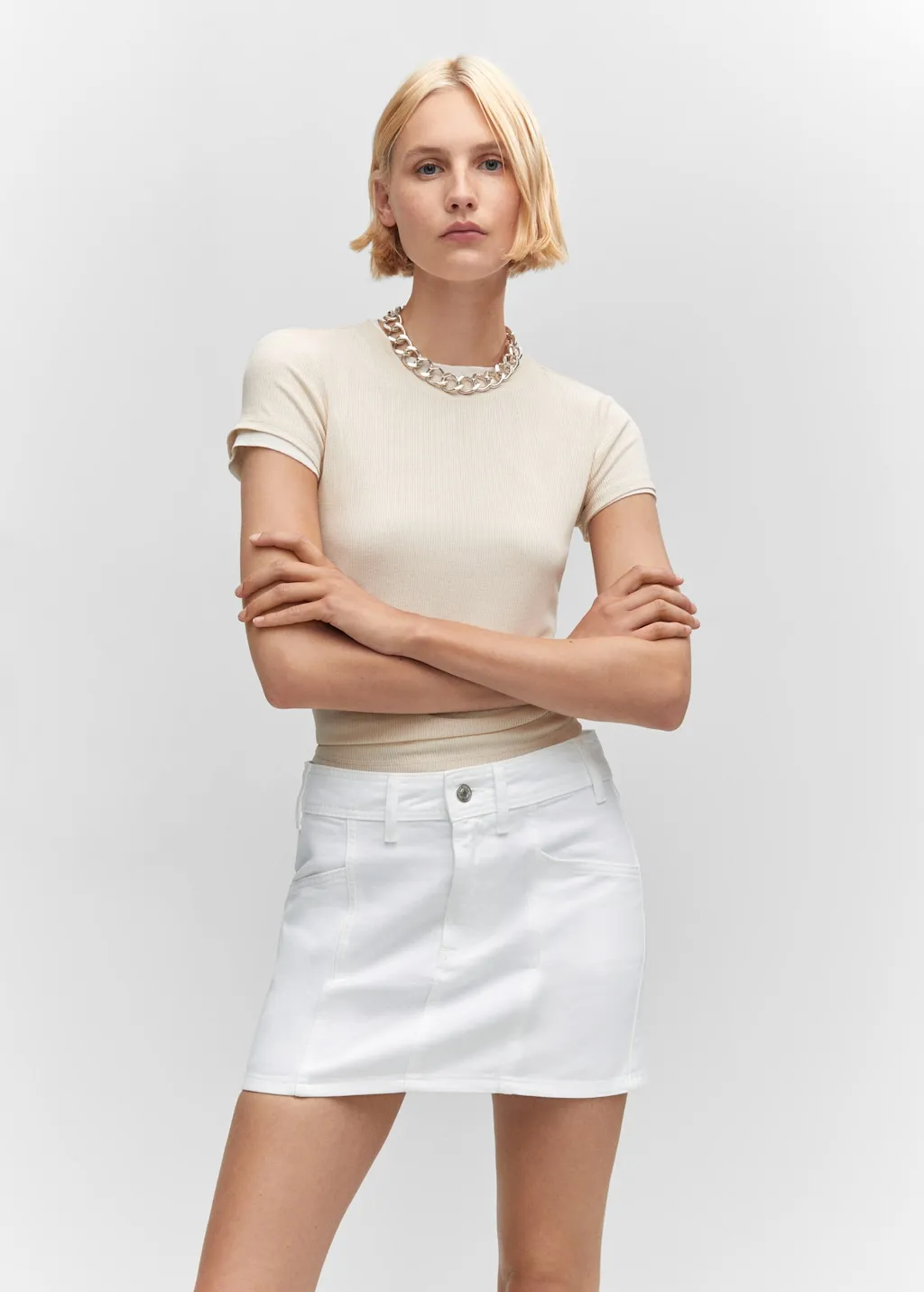 Minigonna jeans cuciture