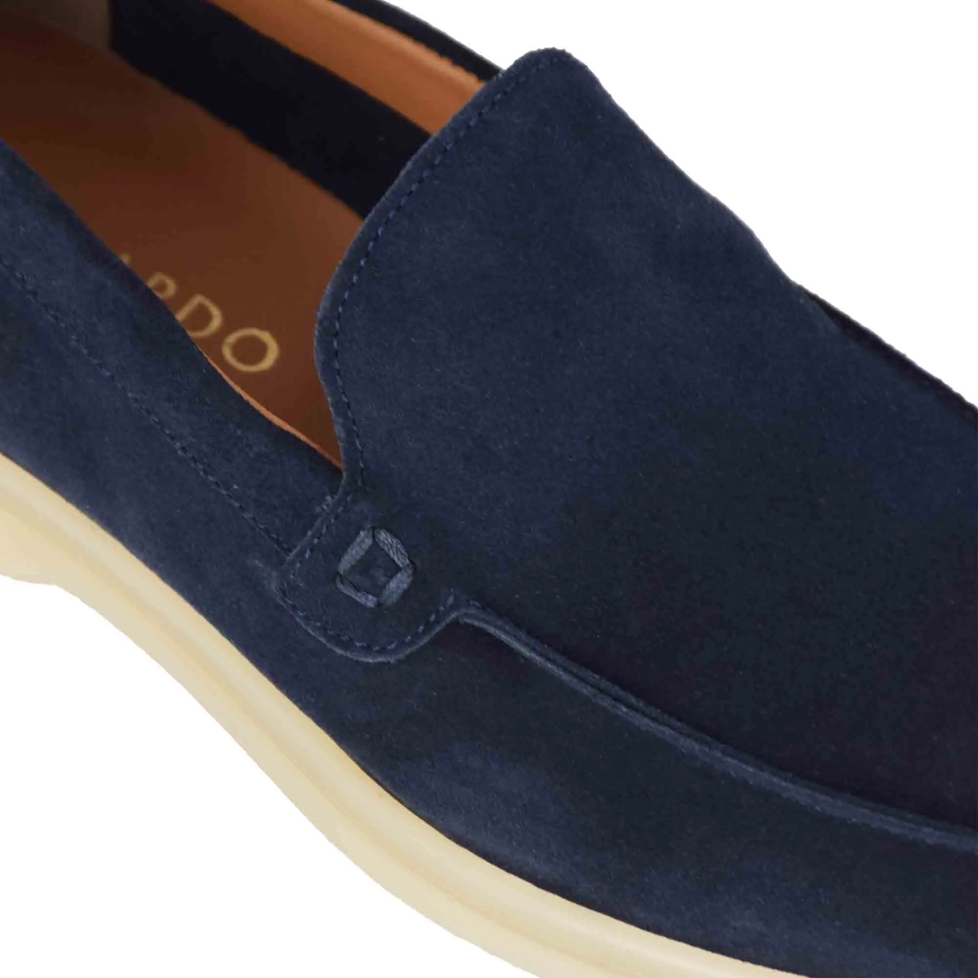 Mocassino da uomo casual in pelle scamosciata colore blu