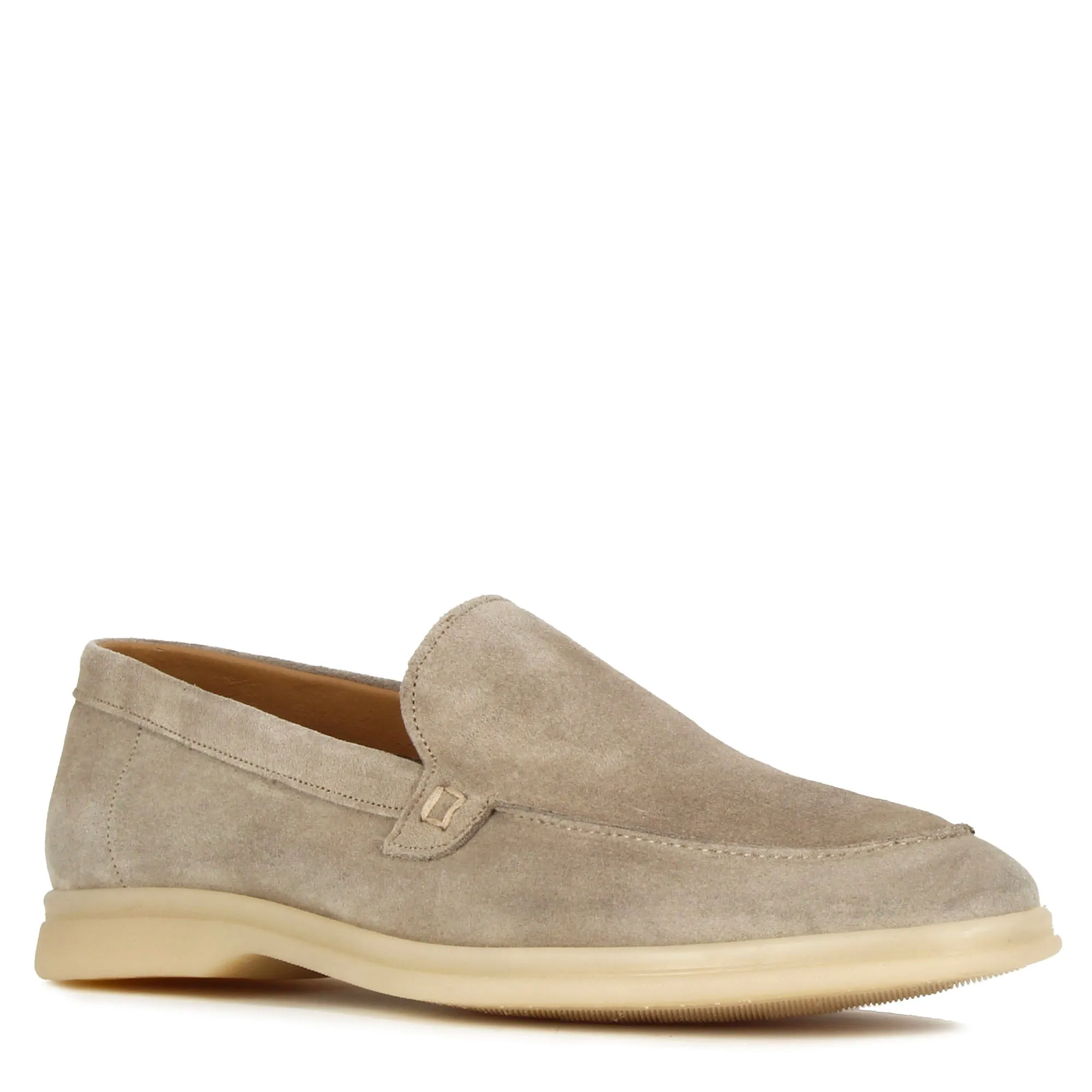 Mocassino da uomo casual in pelle scamosciata colore grigio