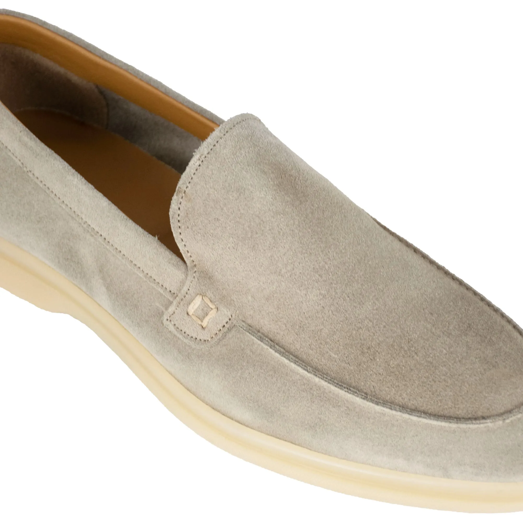 Mocassino da uomo casual in pelle scamosciata colore grigio