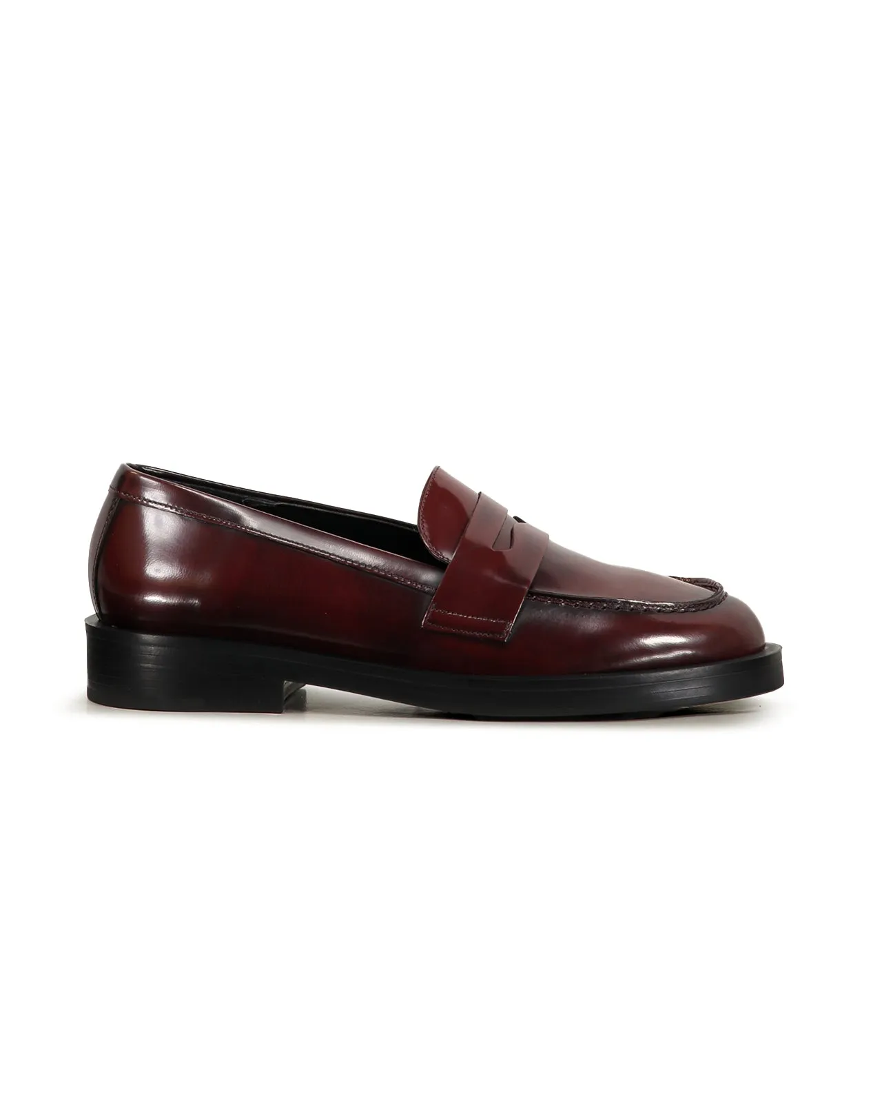 Mocassino pelle spazzolata bordeaux