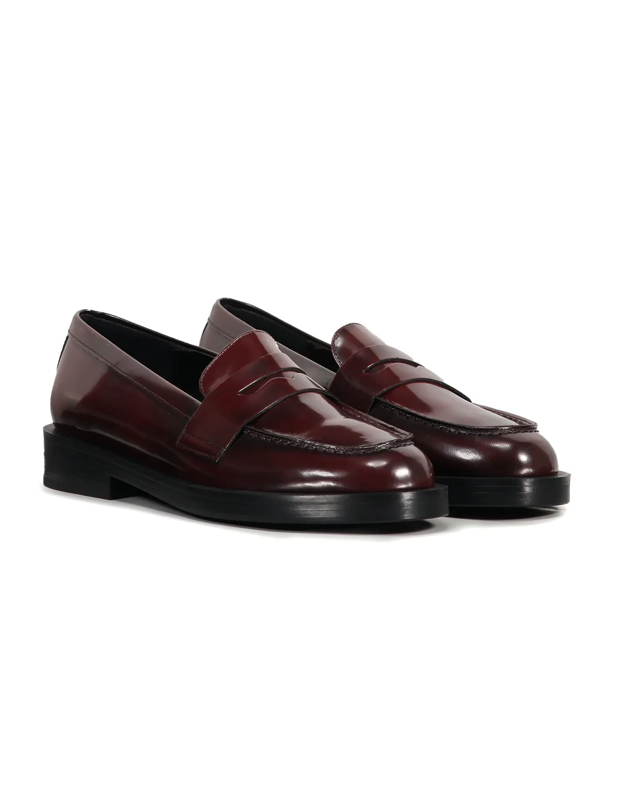 Mocassino pelle spazzolata bordeaux