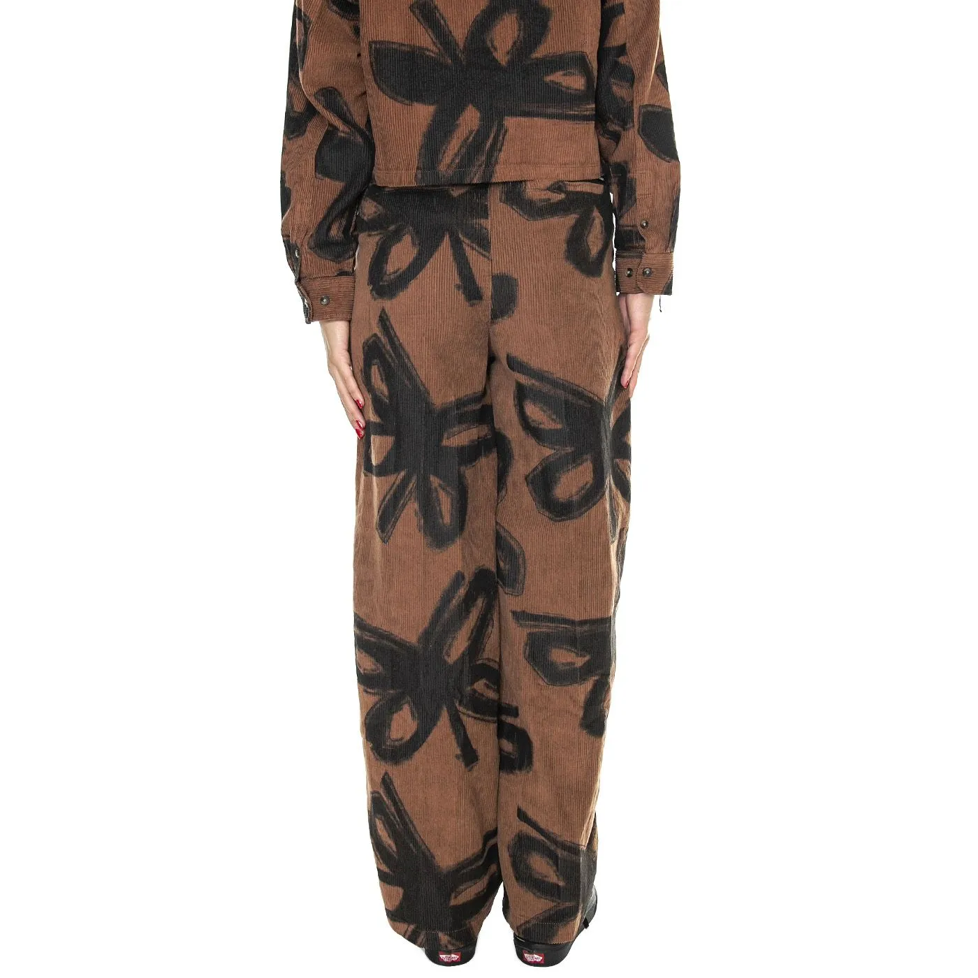 Obey Nabi Baggy Cord Pant Catechu Wood Multi - Pantaloni Donna Multicolore    