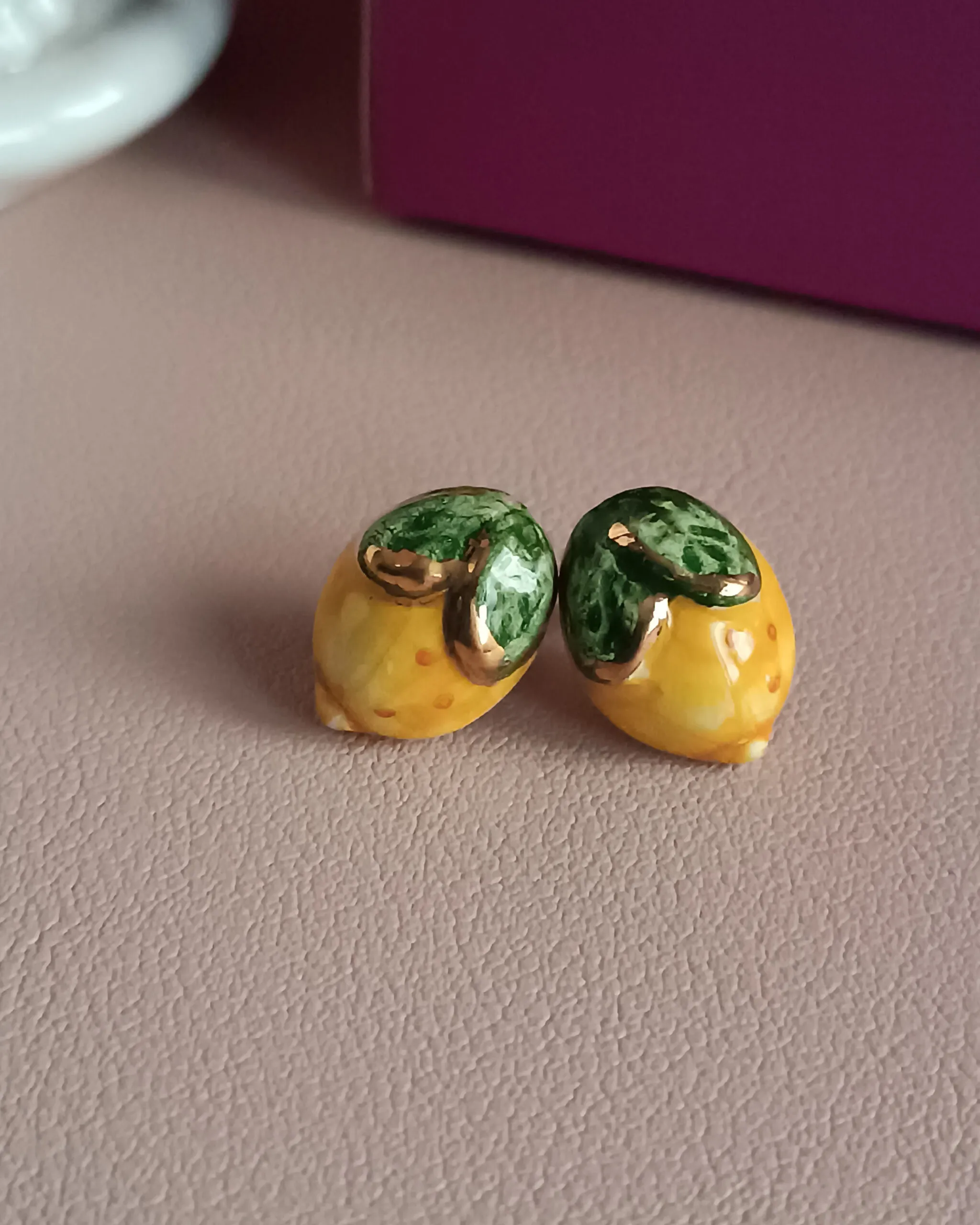 Orecchini al Lobo con Limoni in Ceramica di Caltagirone
