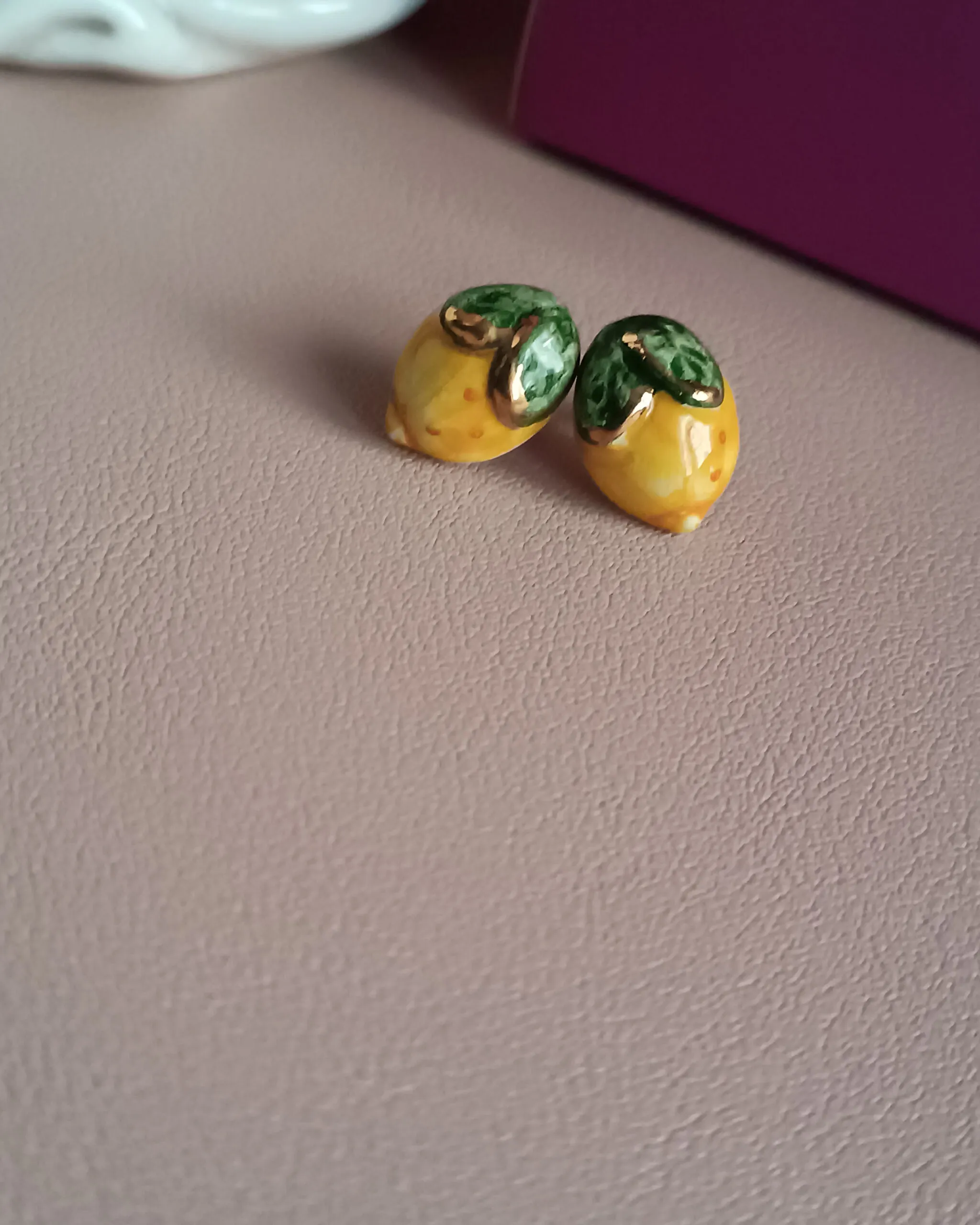 Orecchini al Lobo con Limoni in Ceramica di Caltagirone