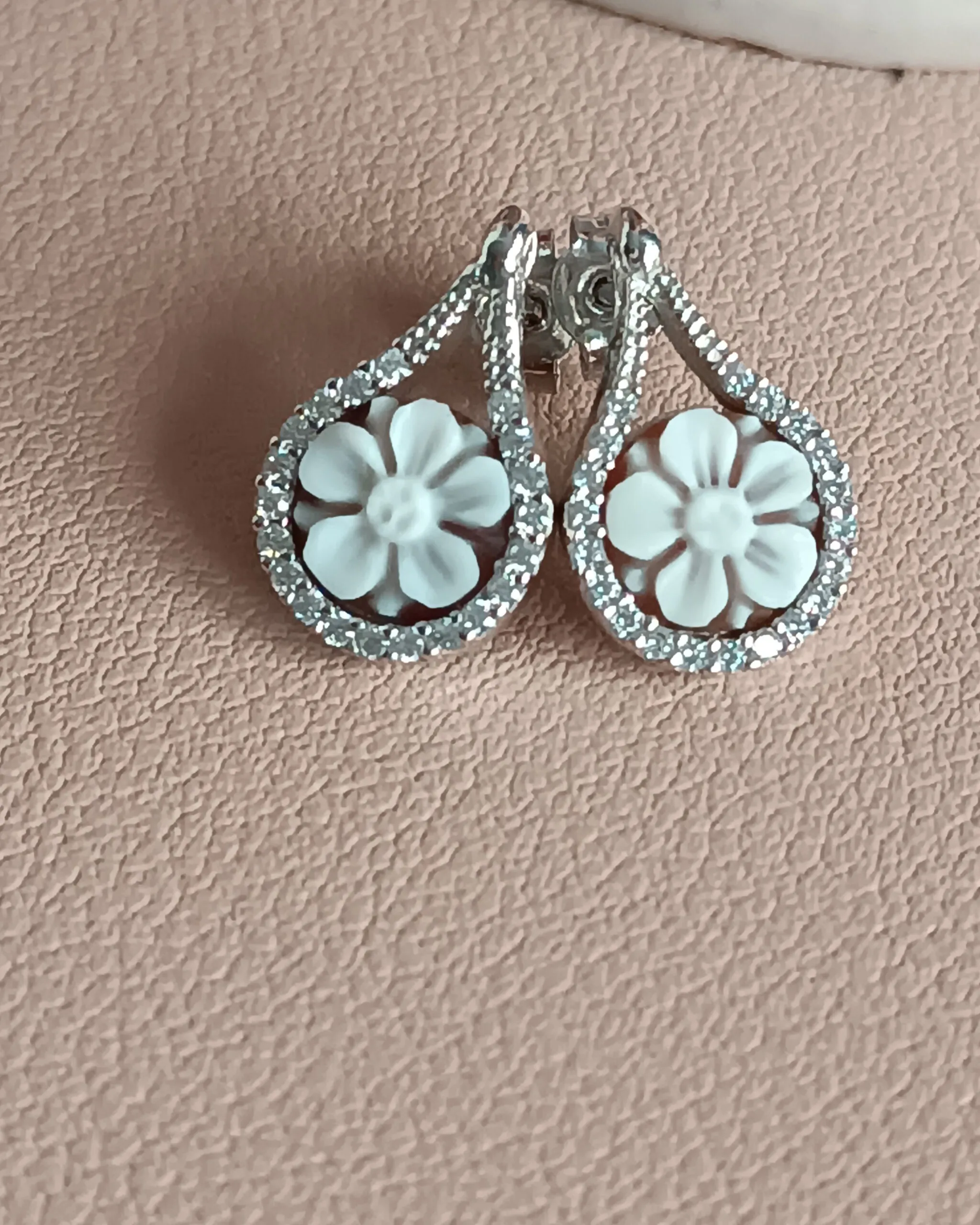 Orecchini al Lobo in Argento 925 con Cammei Conchiglia
