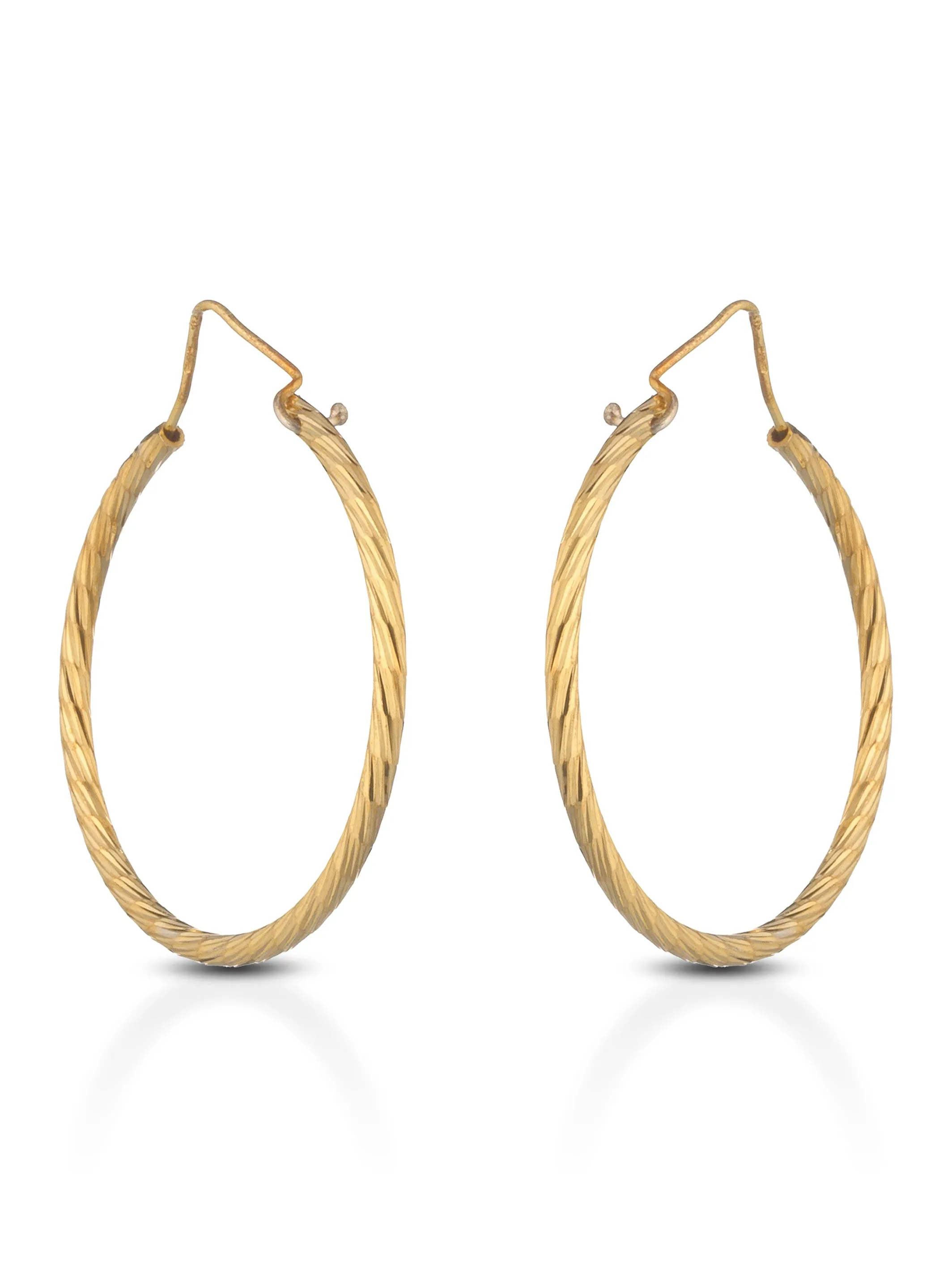 Orecchini cerchio zigrinati gold