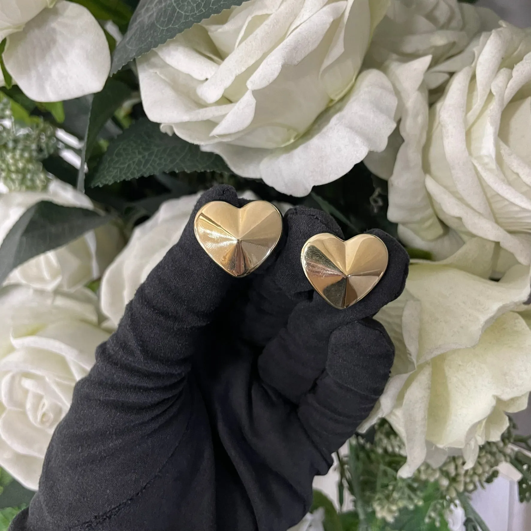 Orecchini cuore bombè oro