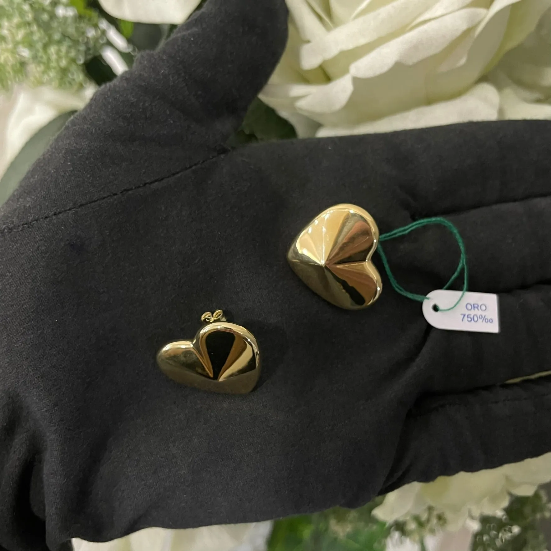 Orecchini cuore bombè oro