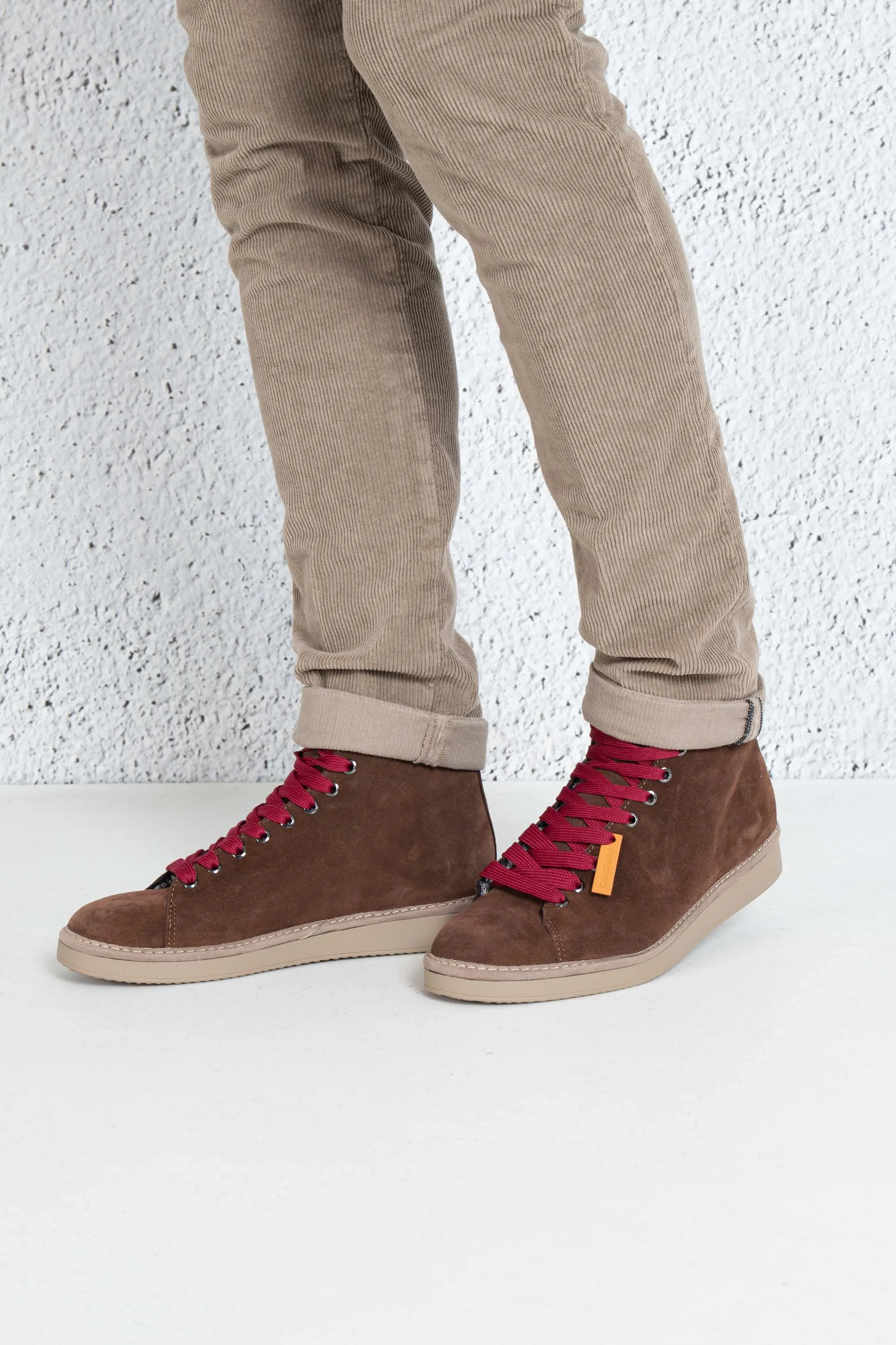 Panchic Scarpa Ankle Boot Suede Rosso Uomo
