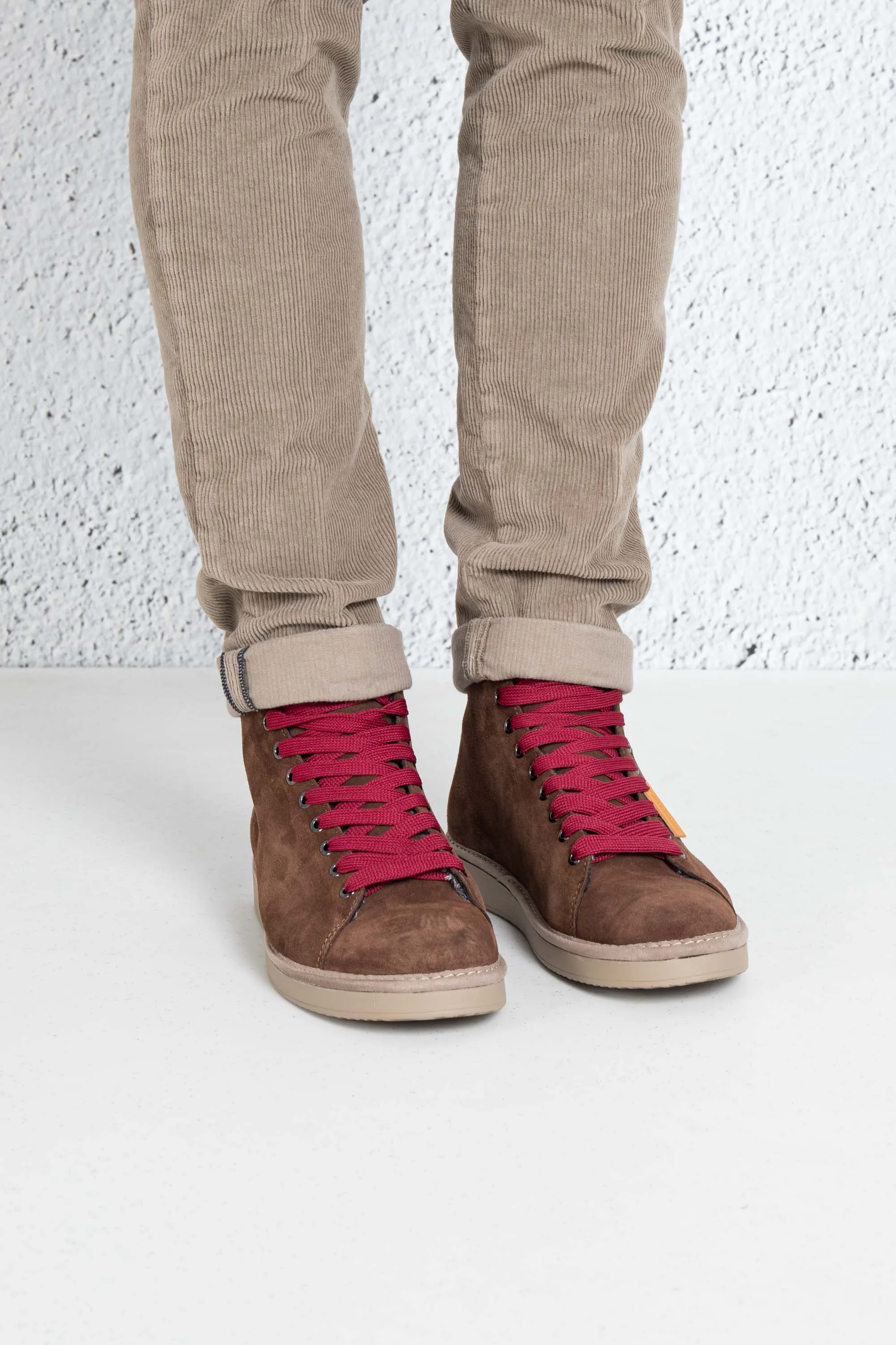Panchic Scarpa Ankle Boot Suede Rosso Uomo