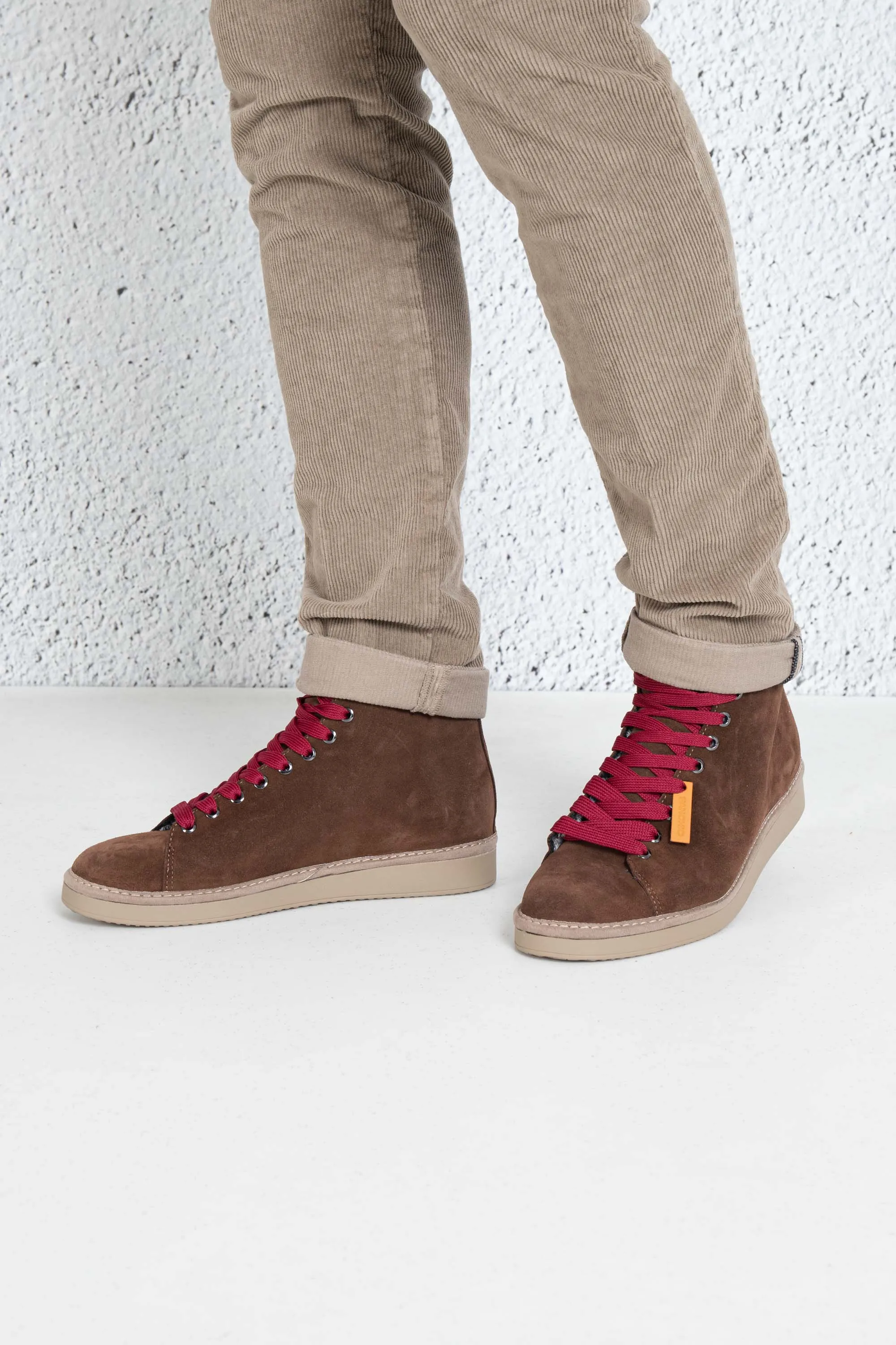 Panchic Scarpa Ankle Boot Suede Rosso Uomo