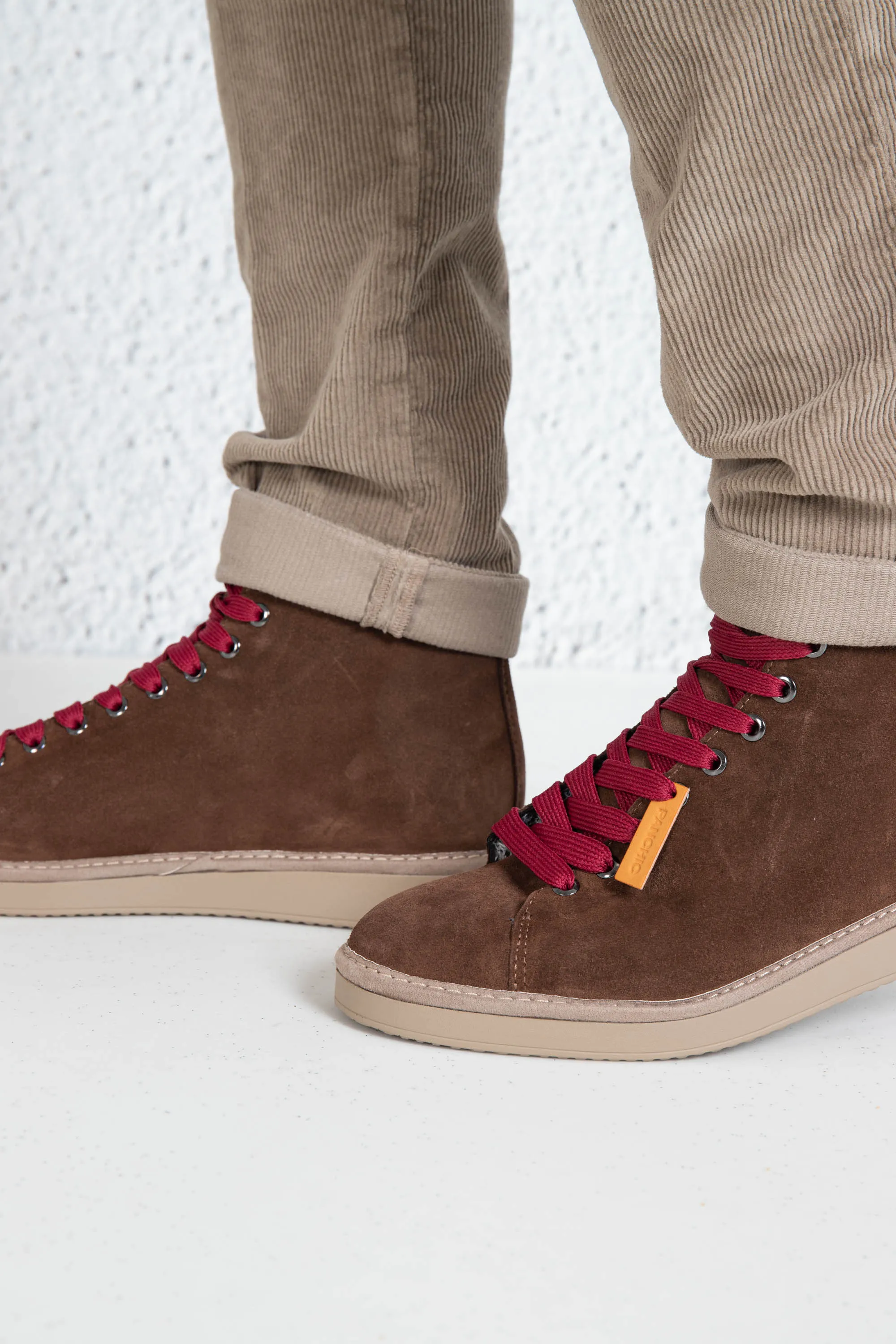Panchic Scarpa Ankle Boot Suede Rosso Uomo